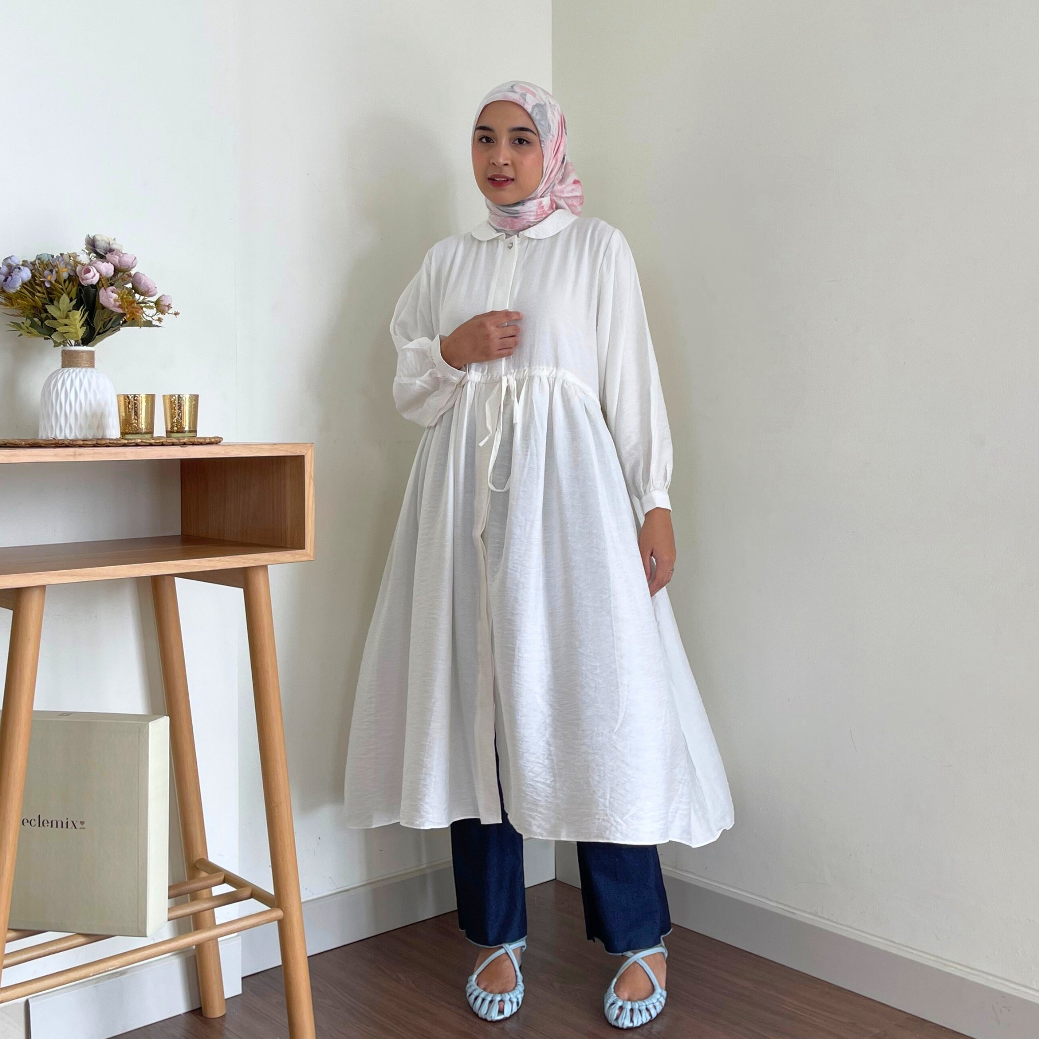 Midi Dress Gamis Wanita Lengan Panjang Kancing | Eclemix eclemix Midi Dress Gamis Wanita Lengan Panjang Kancing | Eclemix eclemix