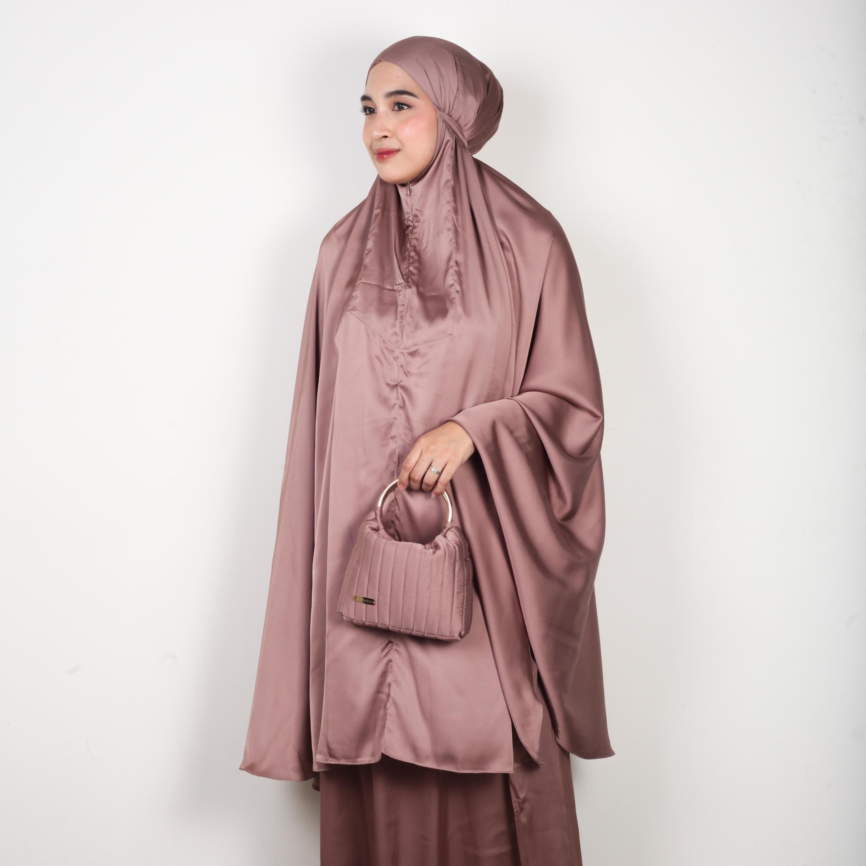Eclemix Lea Prayer Set | Mukena Dewasa Polos Silk 2 in 1