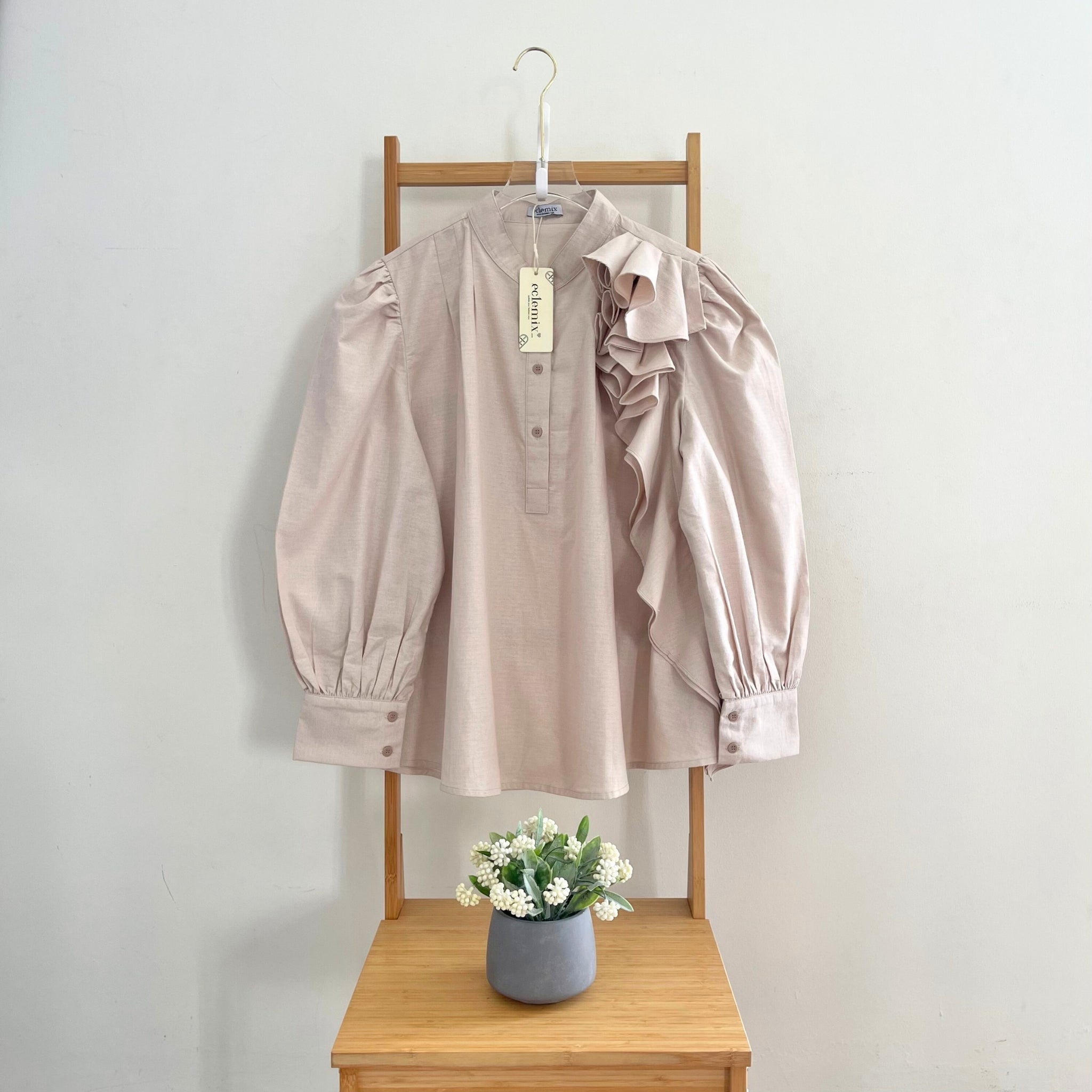 Image of Eclemix Top Nara | Atasan Wanita Blouse Polos Ruffle