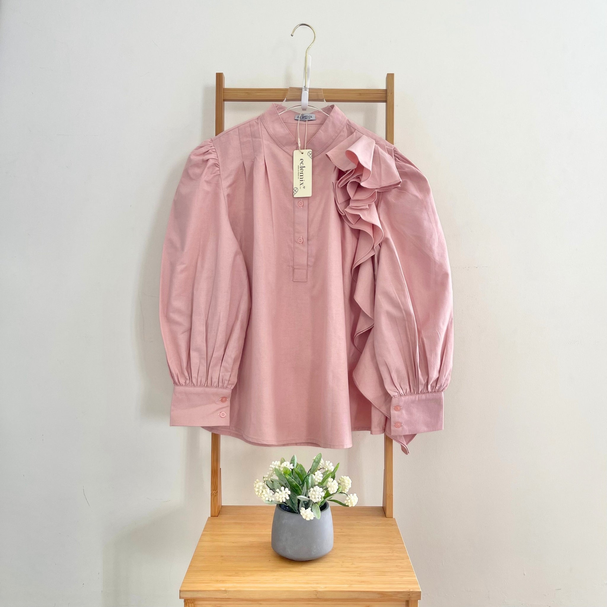 Image of Eclemix Top Nara | Atasan Wanita Blouse Polos Ruffle