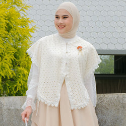 Vest Brokat Wanita Panjang Renda Bunga Outer | Eclemix – eclemix