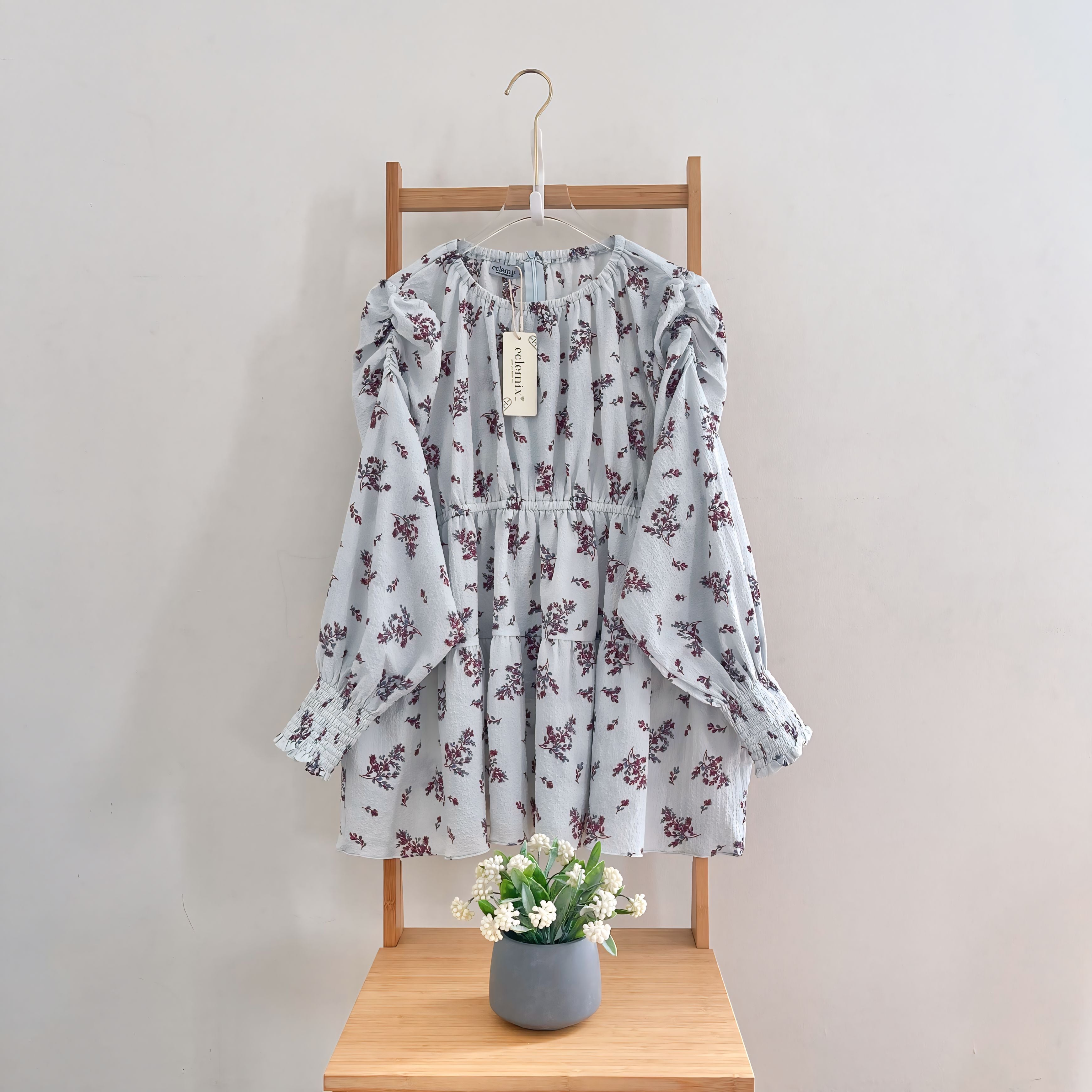 Eclemix Top Euna | Baju Wanita Vintage Motif Bunga