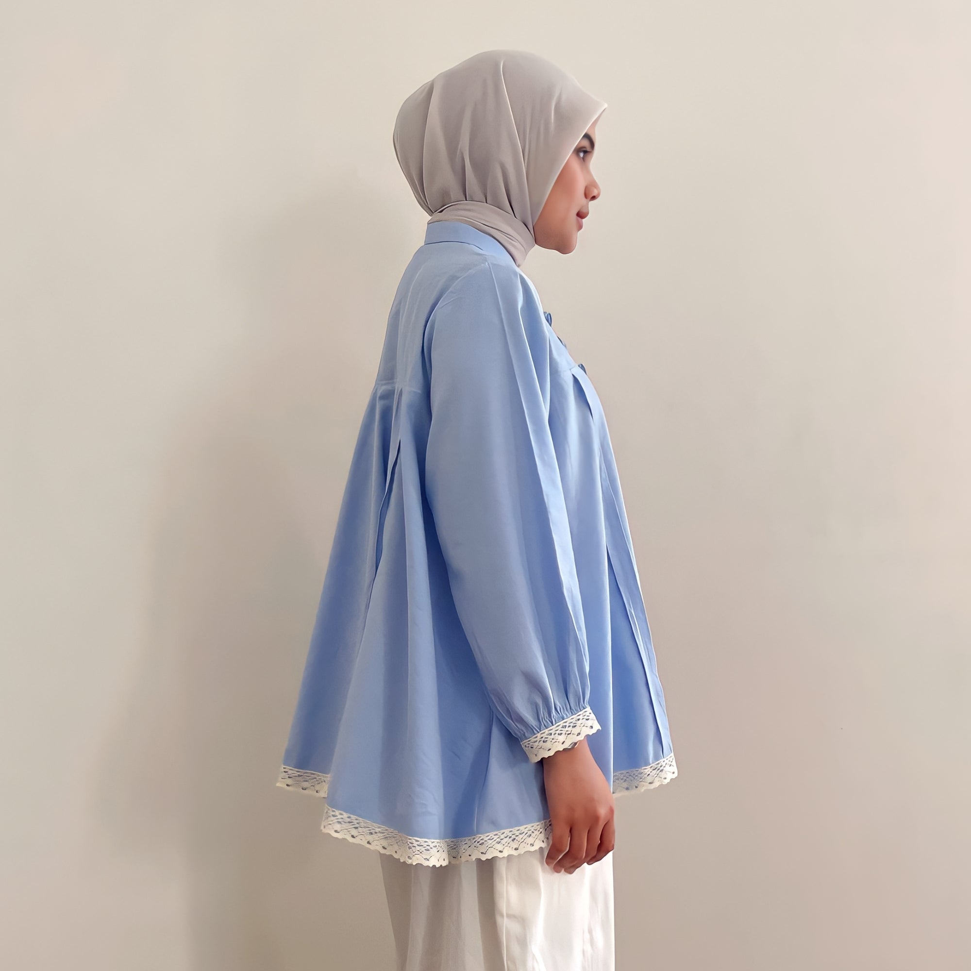 Image of Eclemix Top Seora | Atasan Blouse Wanita Ruffle Full Kancing Katun Oxford