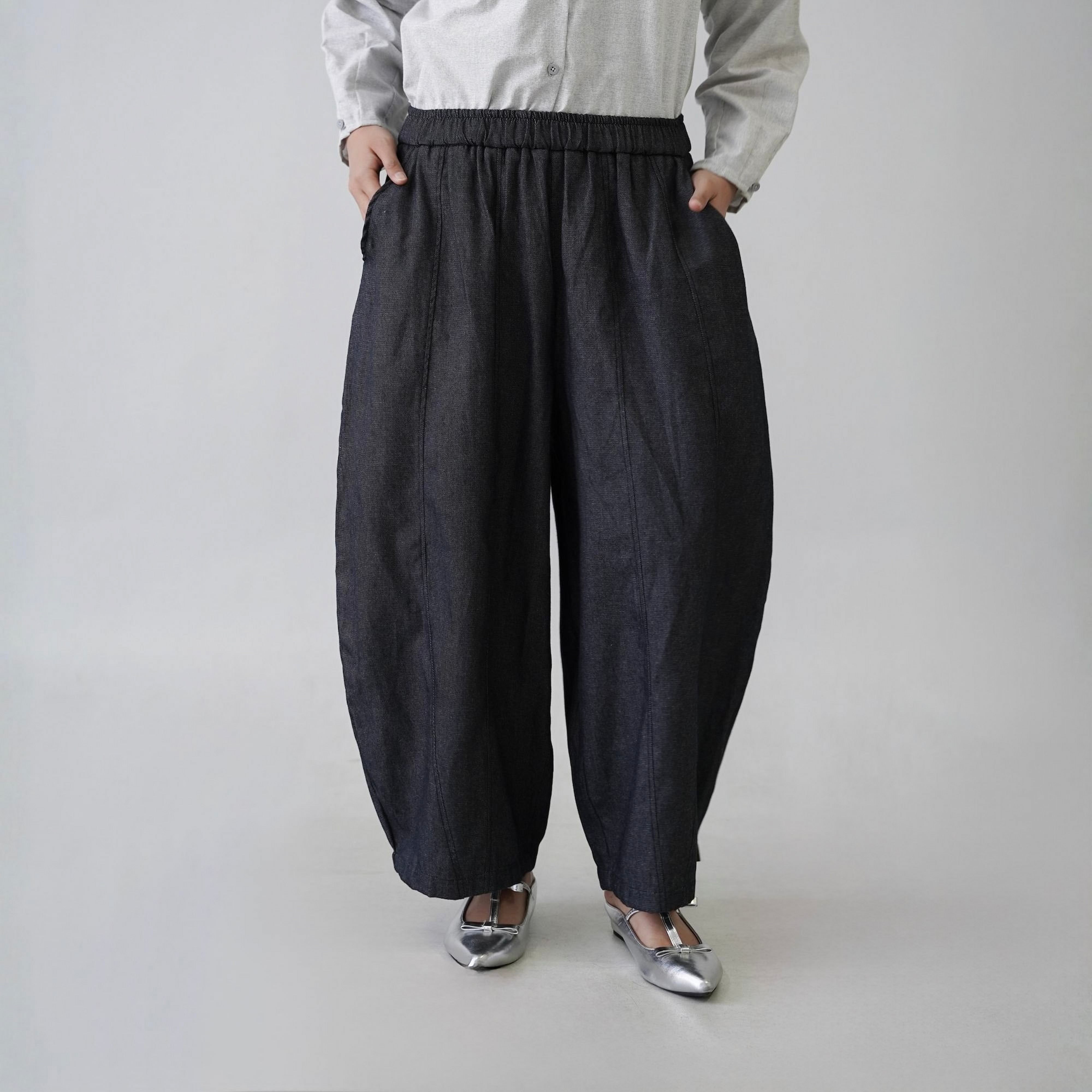 Image of Eclemix Rumi Pants celana barrel tampak samping