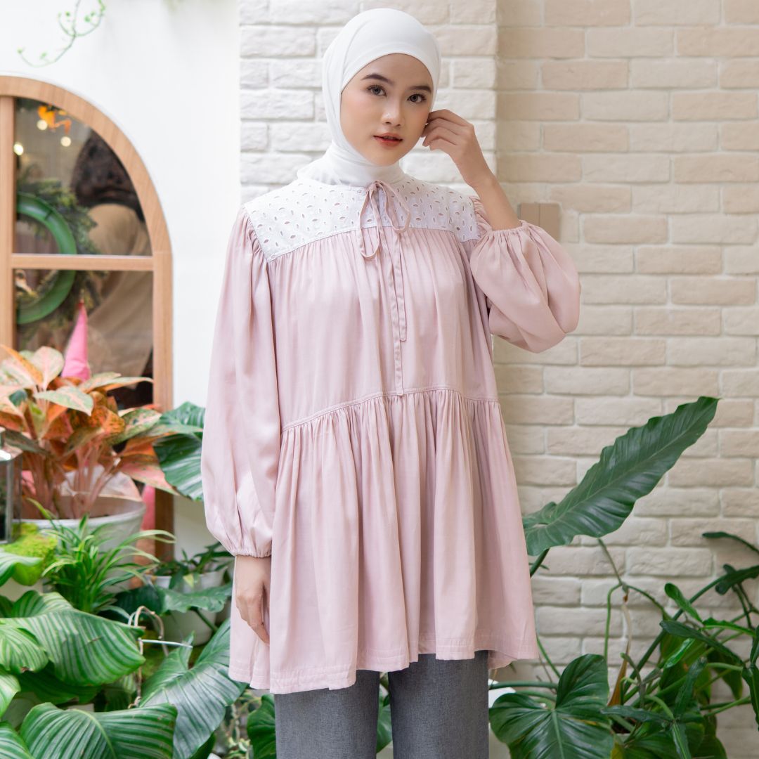 Image of Eclemix Yeji Top | Atasan Wanita Blouse Tali Mix Prada Daily