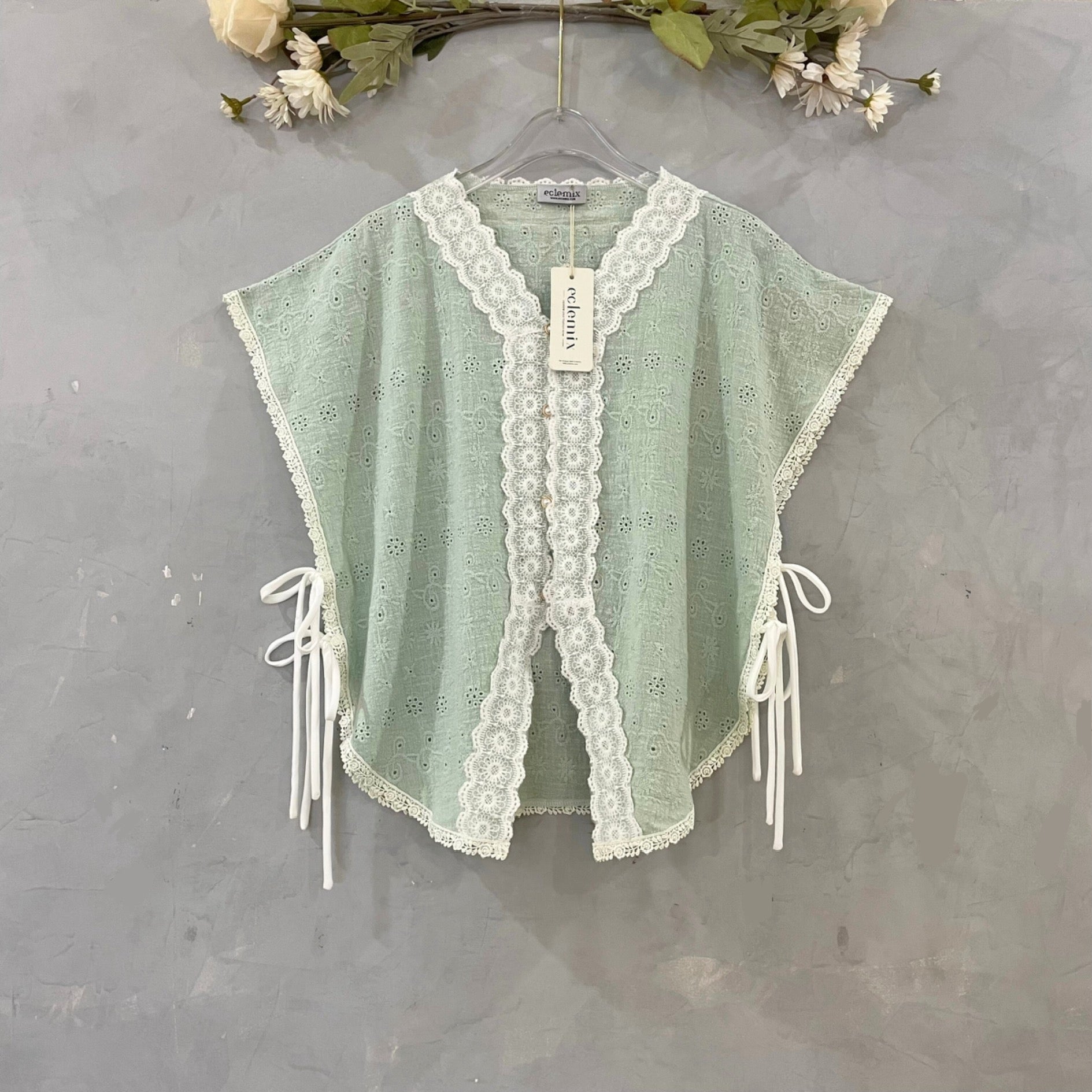 Image of Eclemix Outer Maurin | Vest Brokat Bunga | Outer Panjang Brukat Tanpa Lengan