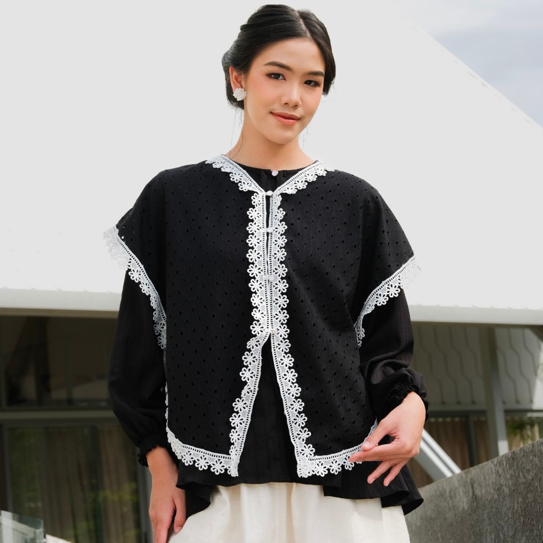 Image of Eclemix Outer Maurin | Vest Brokat Bunga | Outer Panjang Brukat Tanpa Lengan