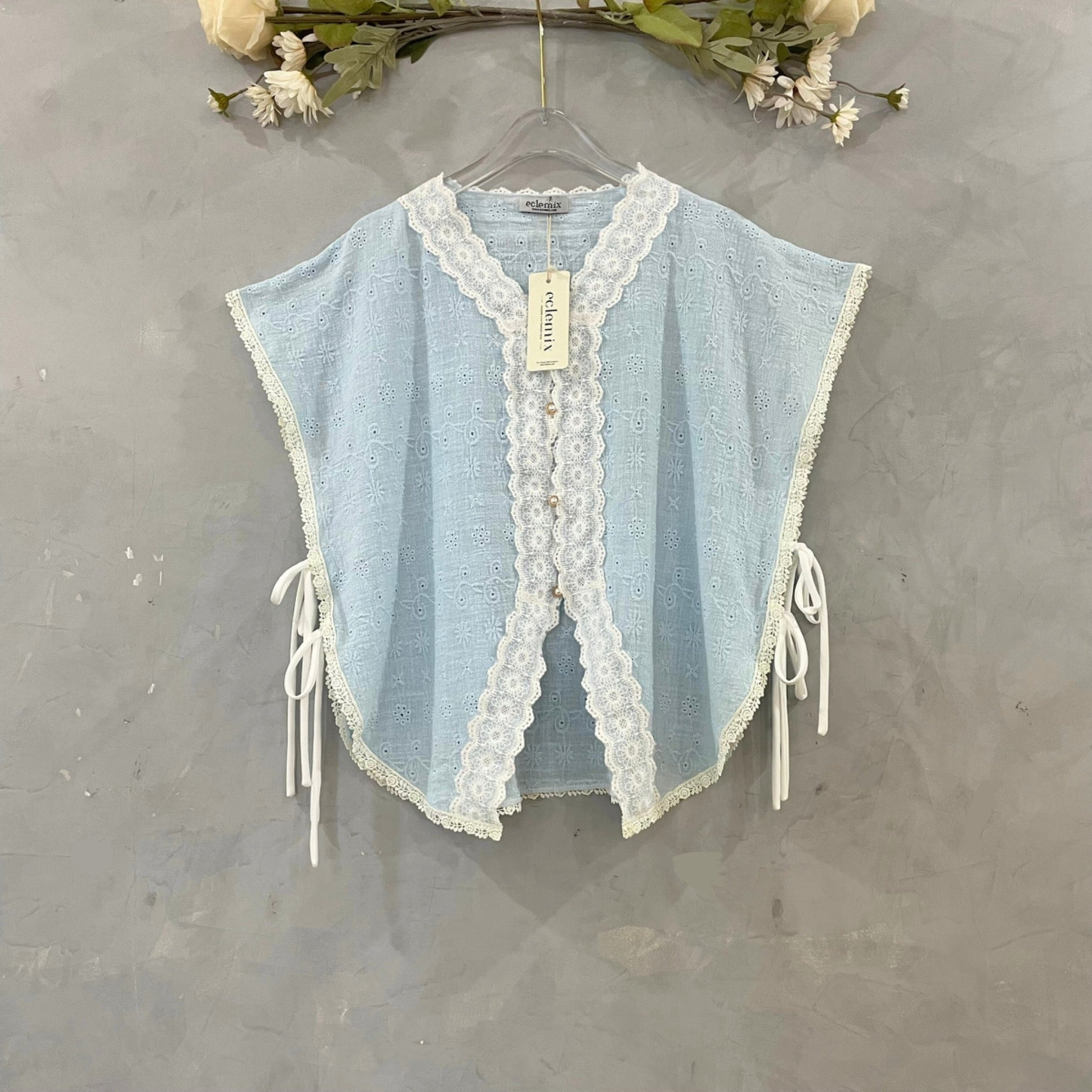 Eclemix Outer Maurin | Vest Brokat Bunga | Outer Panjang Brukat Tanpa Lengan