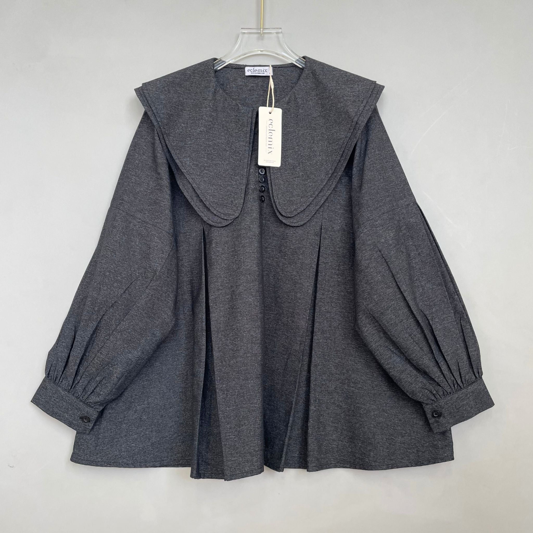 Eclemix Top Numa | Atasan Wanita Blouse Kerah Tumpuk