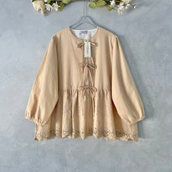 Image of Eclemix Top Omari | Atasan Wanita Kancing Depan Bowtie Pita