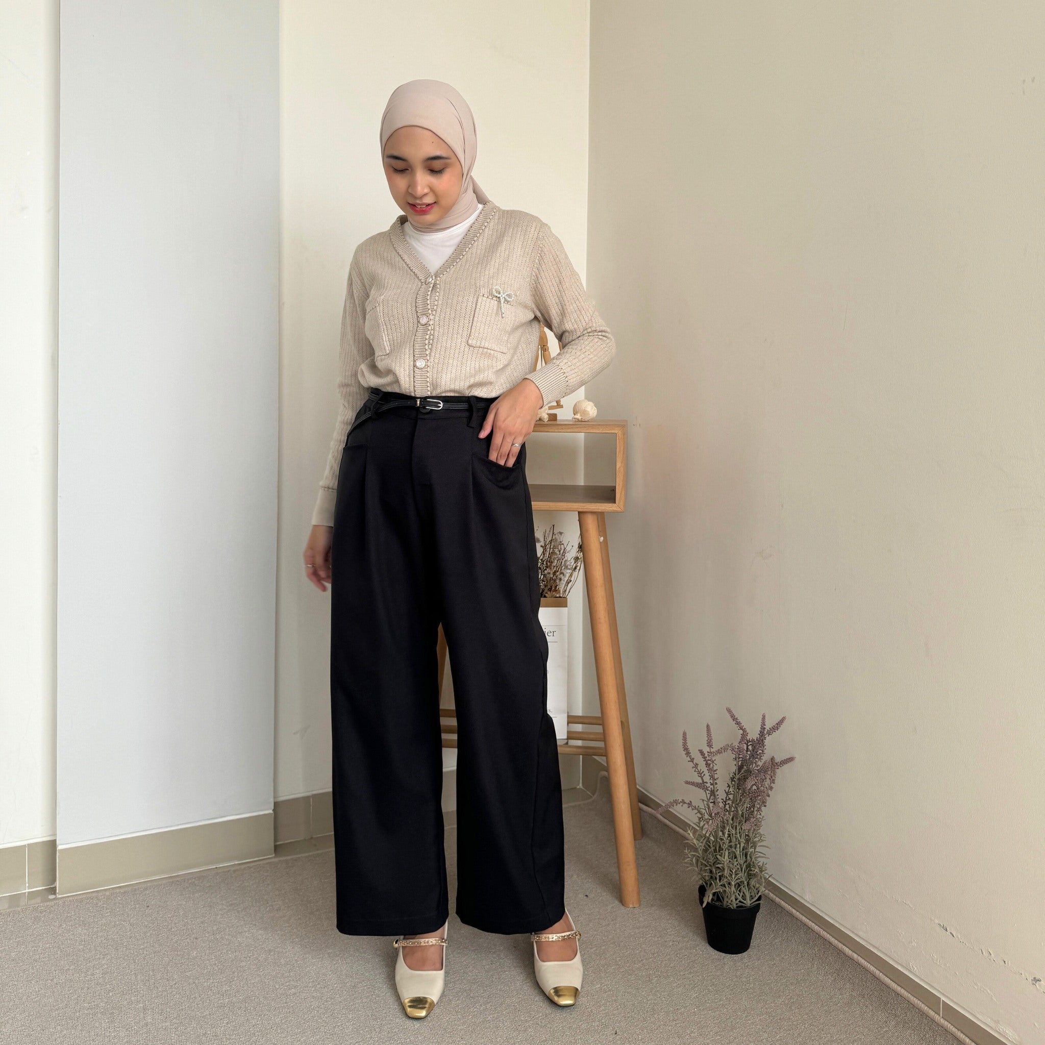 Eclemix Pants Jinira | Celana Panjang Wanita Kulot Basic