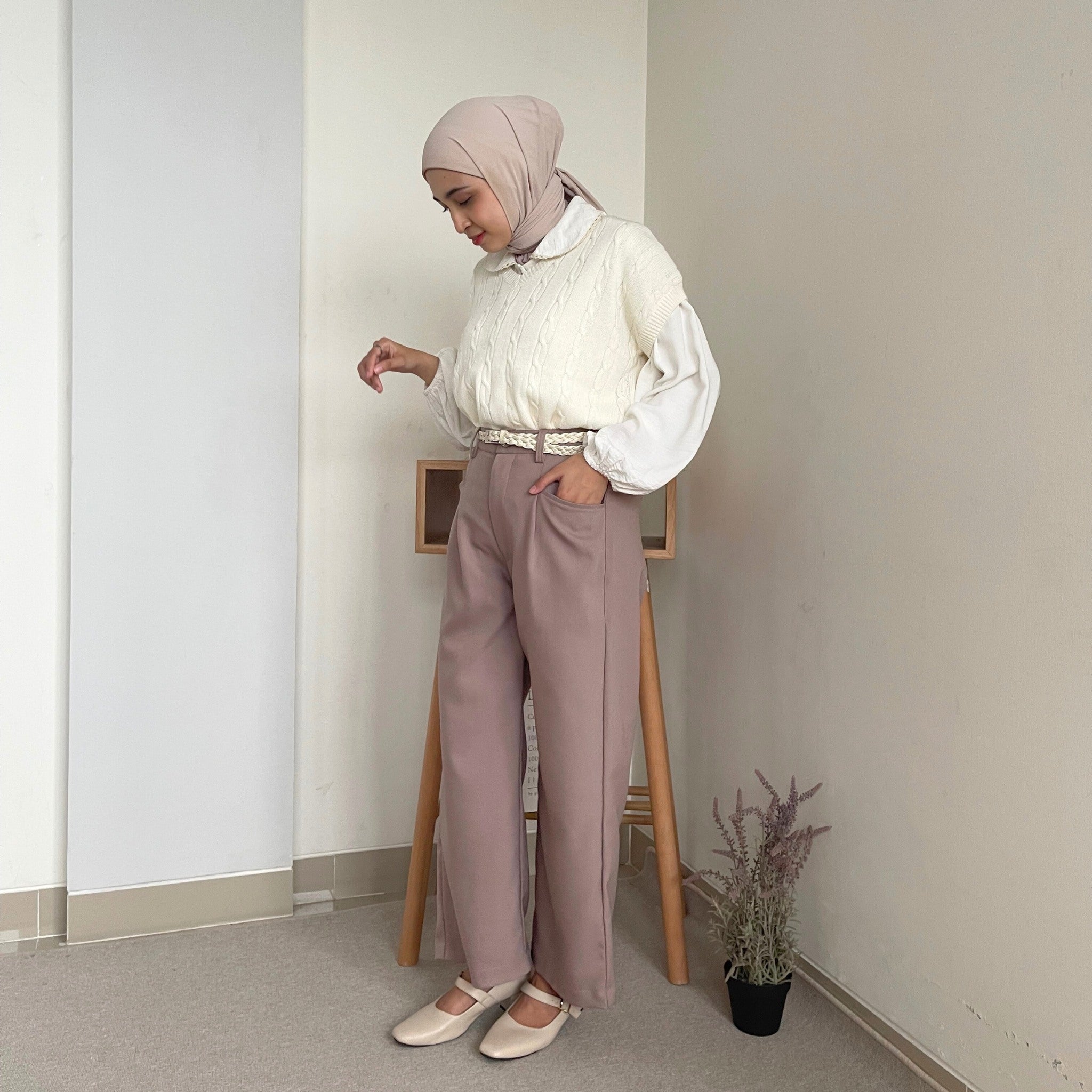 Eclemix Pants Jinira | Celana Panjang Wanita Kulot Basic