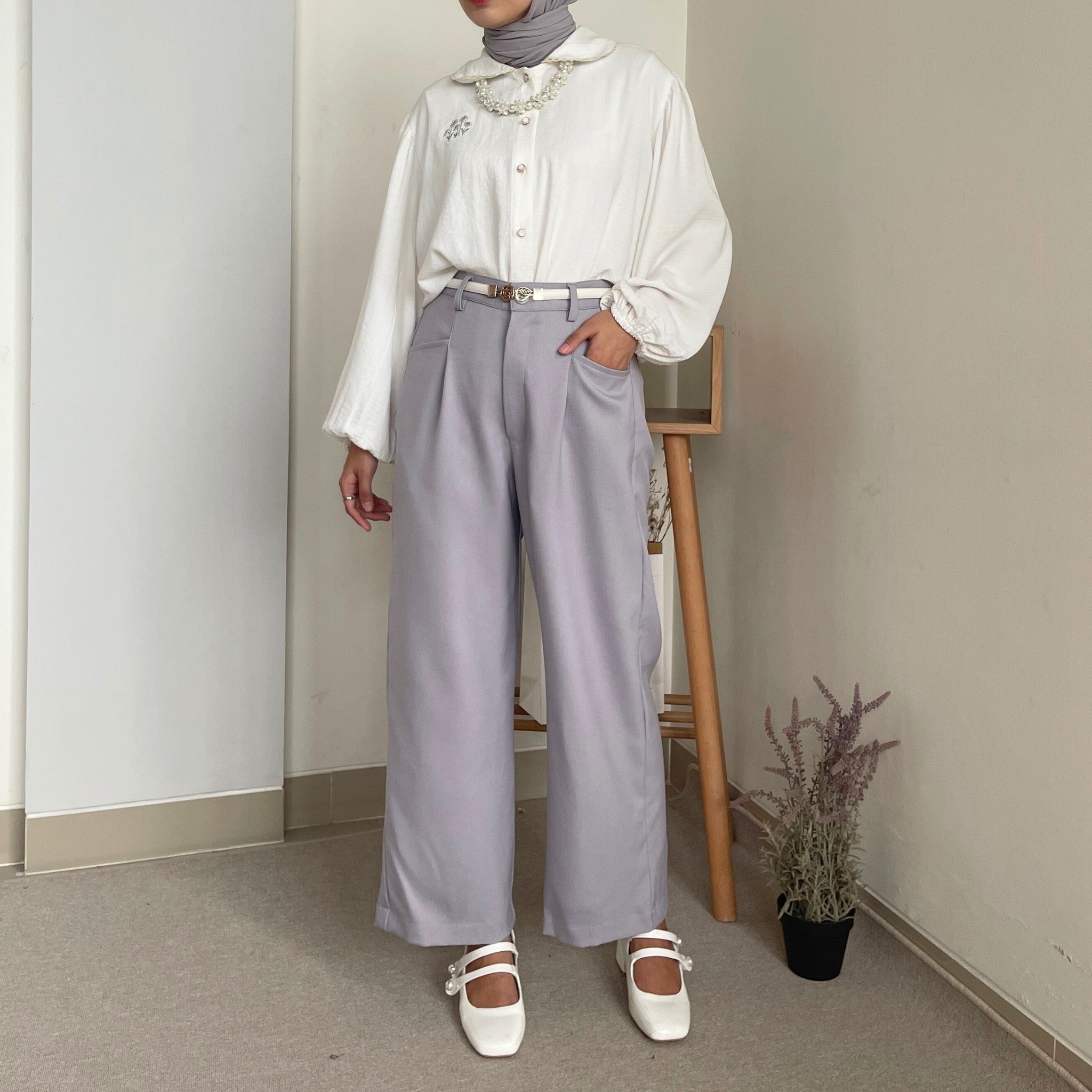 Eclemix Pants Jinira | Celana Panjang Wanita Kulot Basic