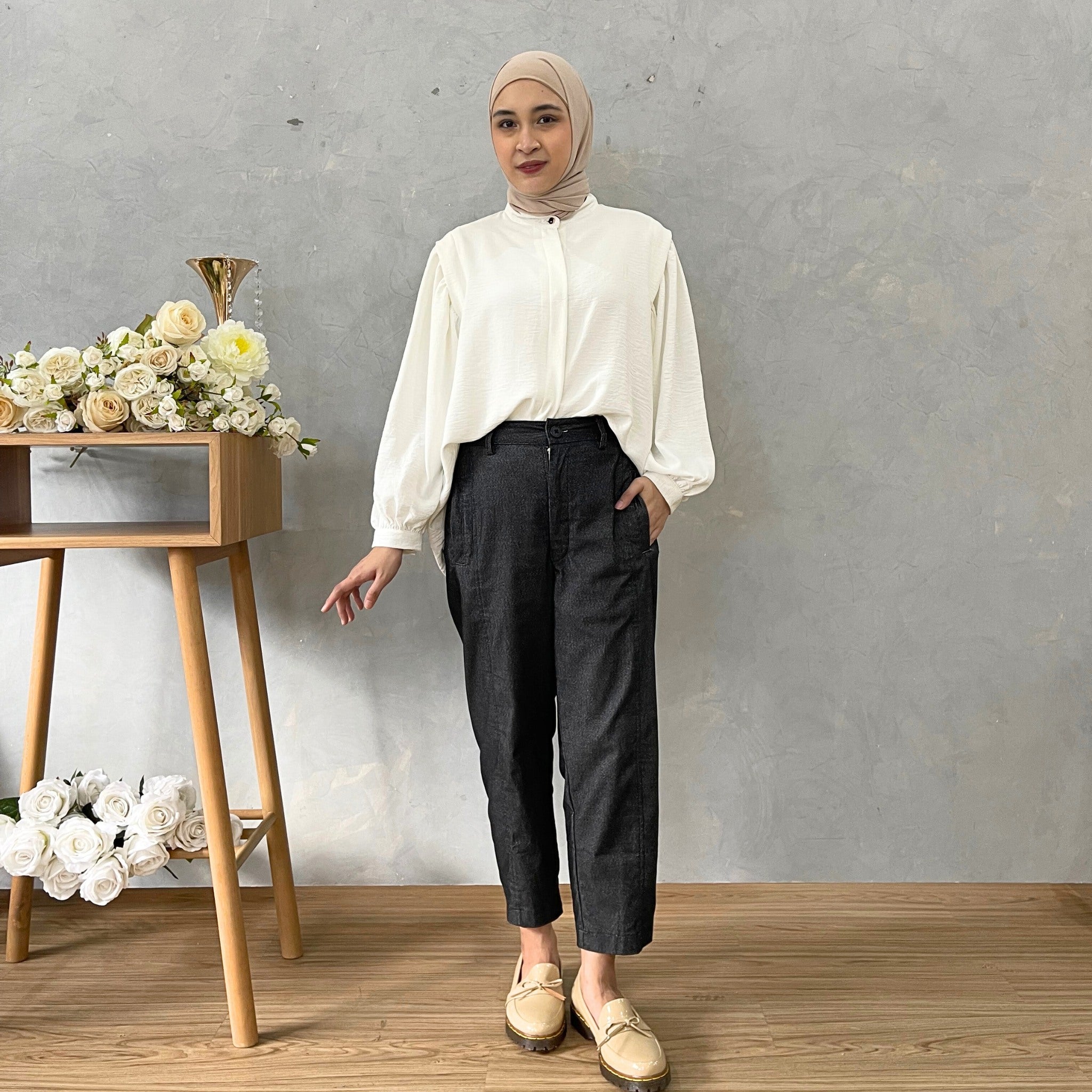 Eclemix Pants Gio | Celana Panjang Baggy Wanita Strech