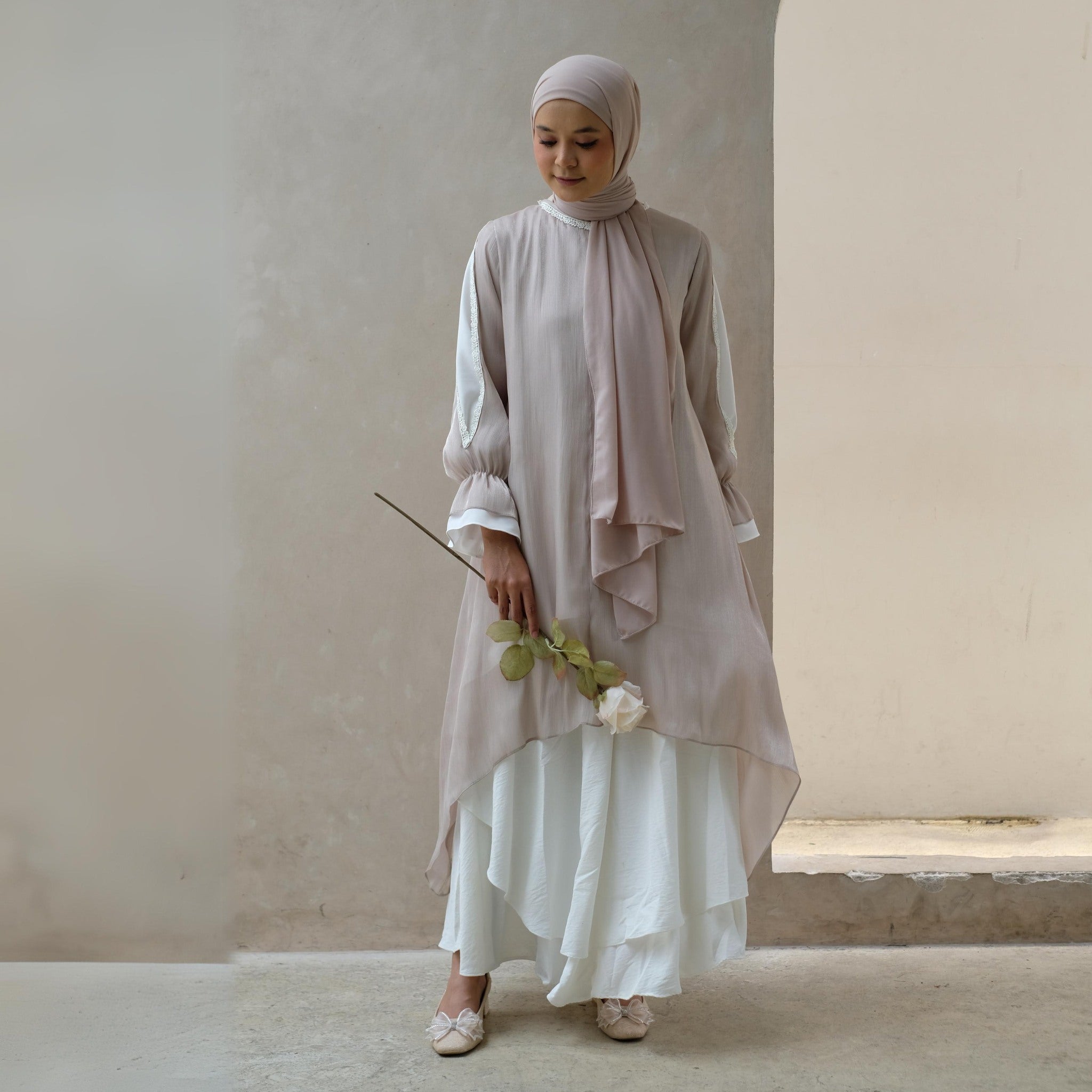 Image of Eclemix Tunic Reya | Atasan Wanita Tunic Mewah Resleting Depan | Baju Pesta Kondangan