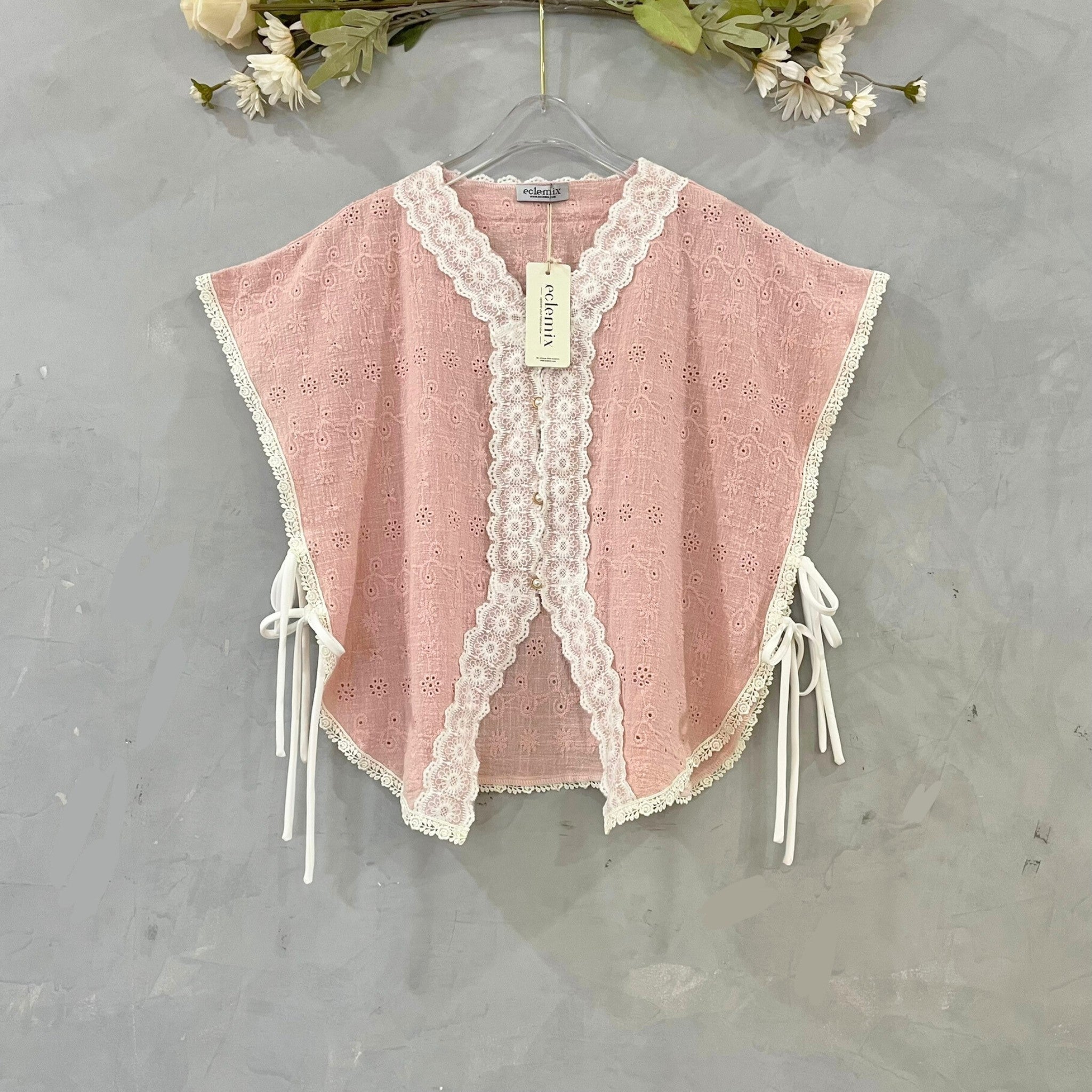 Eclemix Outer Maurin | Vest Brokat Bunga | Outer Panjang Brukat Tanpa Lengan