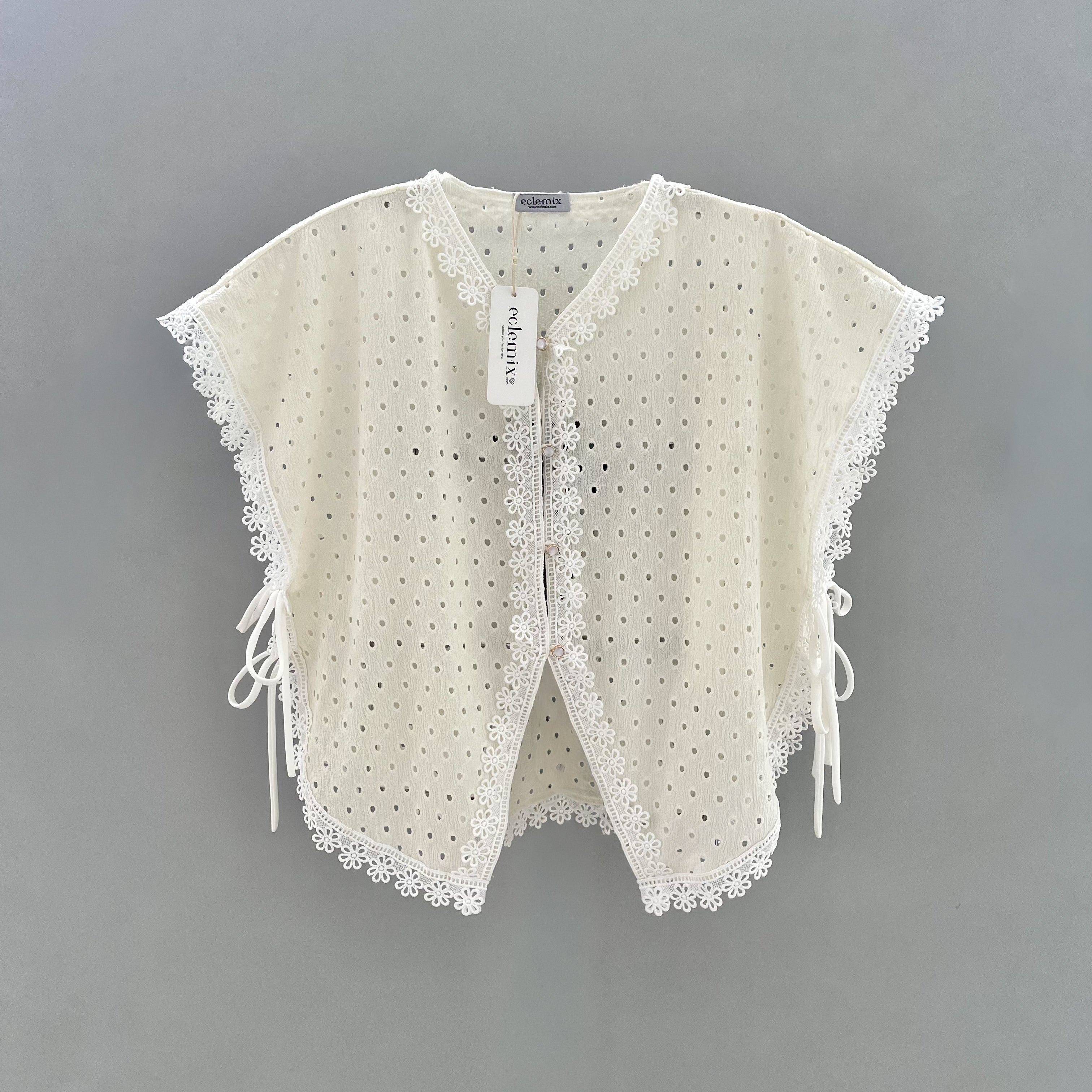 Image of Eclemix Outer Maurin | Vest Brokat Bunga | Outer Panjang Brukat Tanpa Lengan