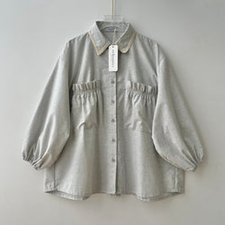 Image of Eclemix Top Yumana | Atasan Wanita Kemeja Daily Basic Saku Loose