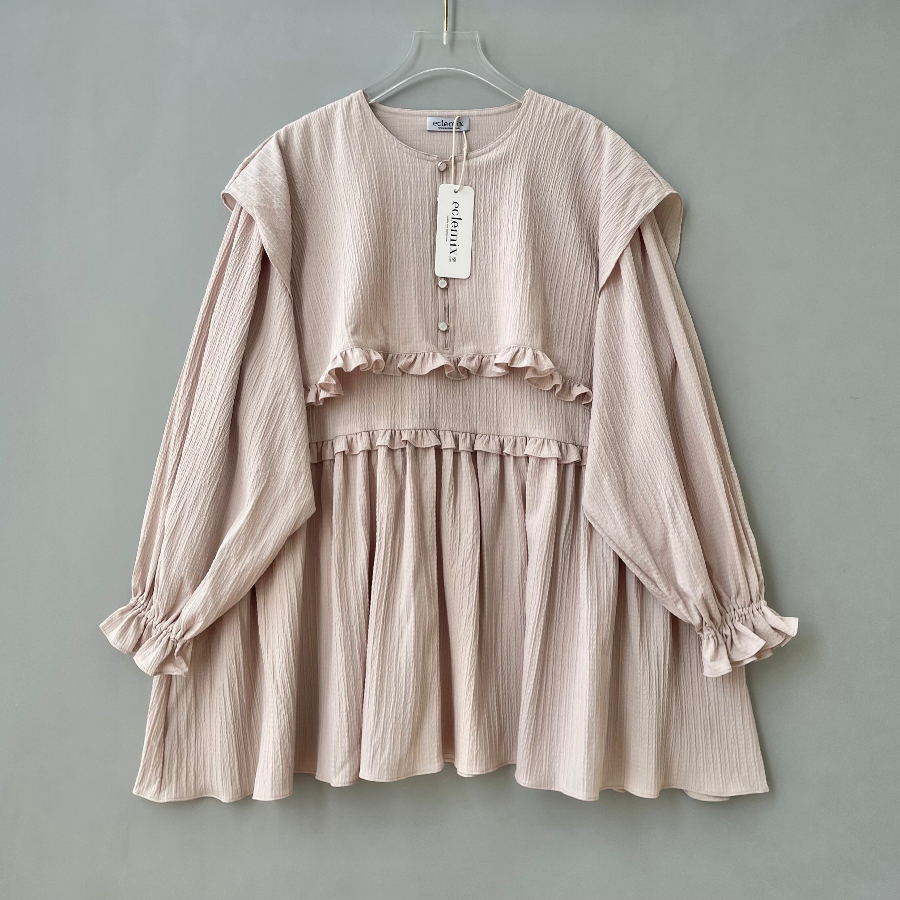 Eclemix Top Rura | Atasan Wanita Blouse Layer Lengan Balon