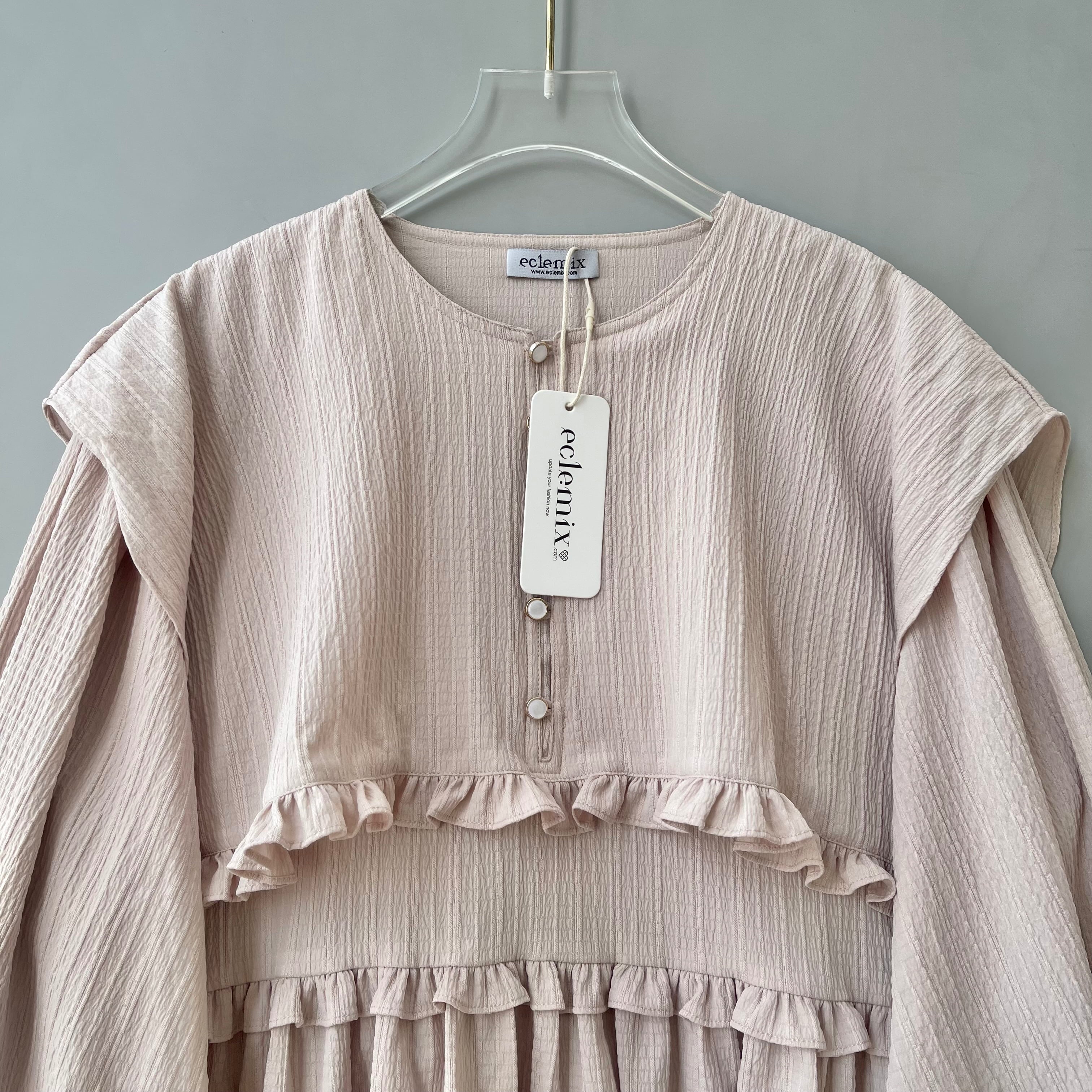 Eclemix Top Rura | Atasan Wanita Blouse Layer Lengan Balon