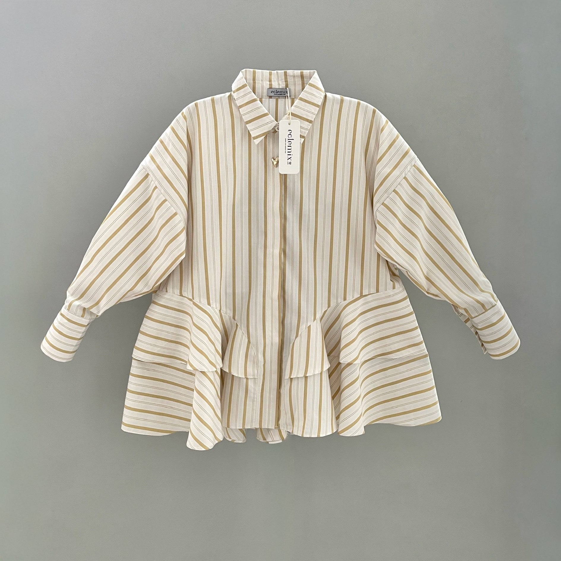 Image of Eclemix Blouse Peplum | Top Lova | Atasan Wanita Motif Stripes