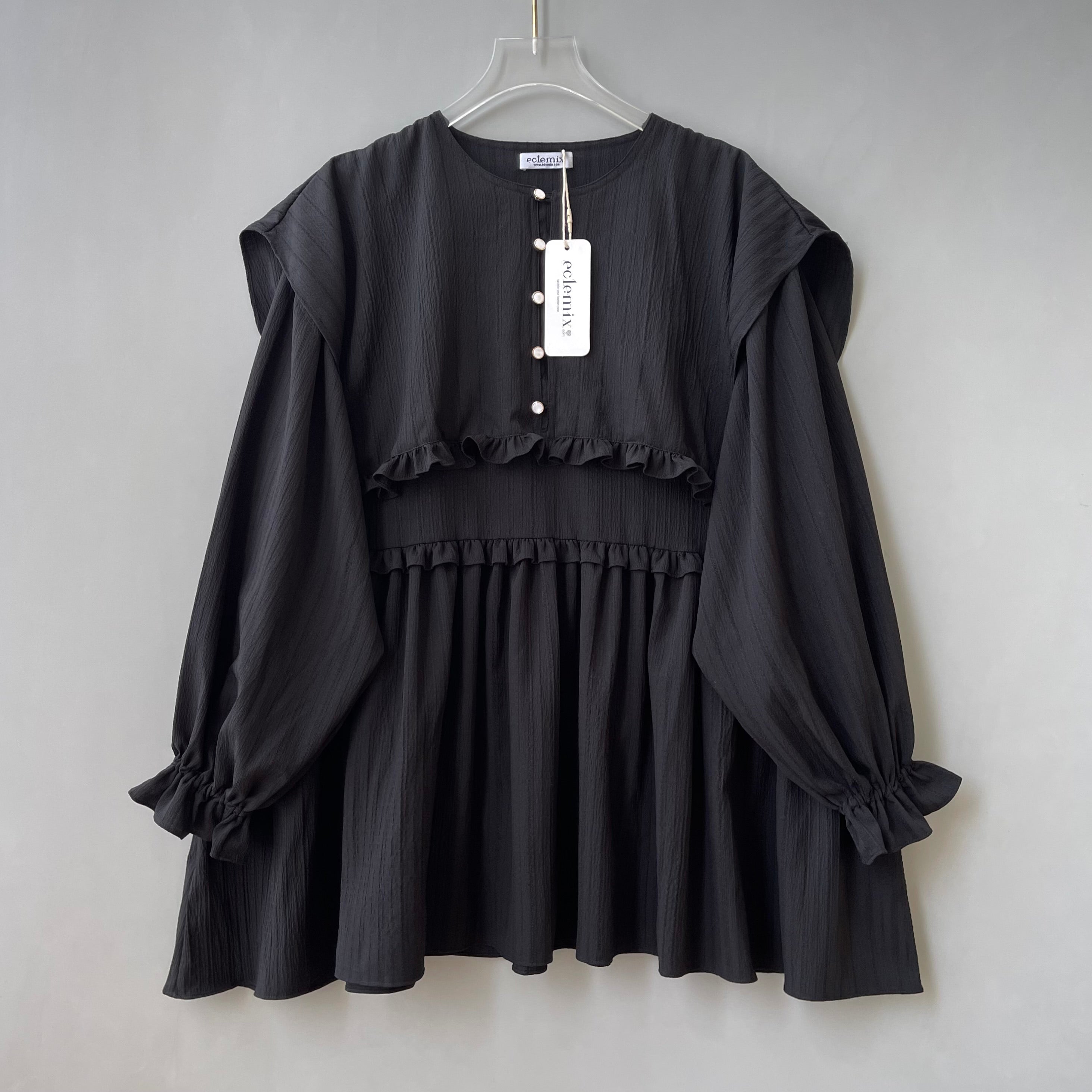 Eclemix Top Rura | Atasan Wanita Blouse Layer Lengan Balon