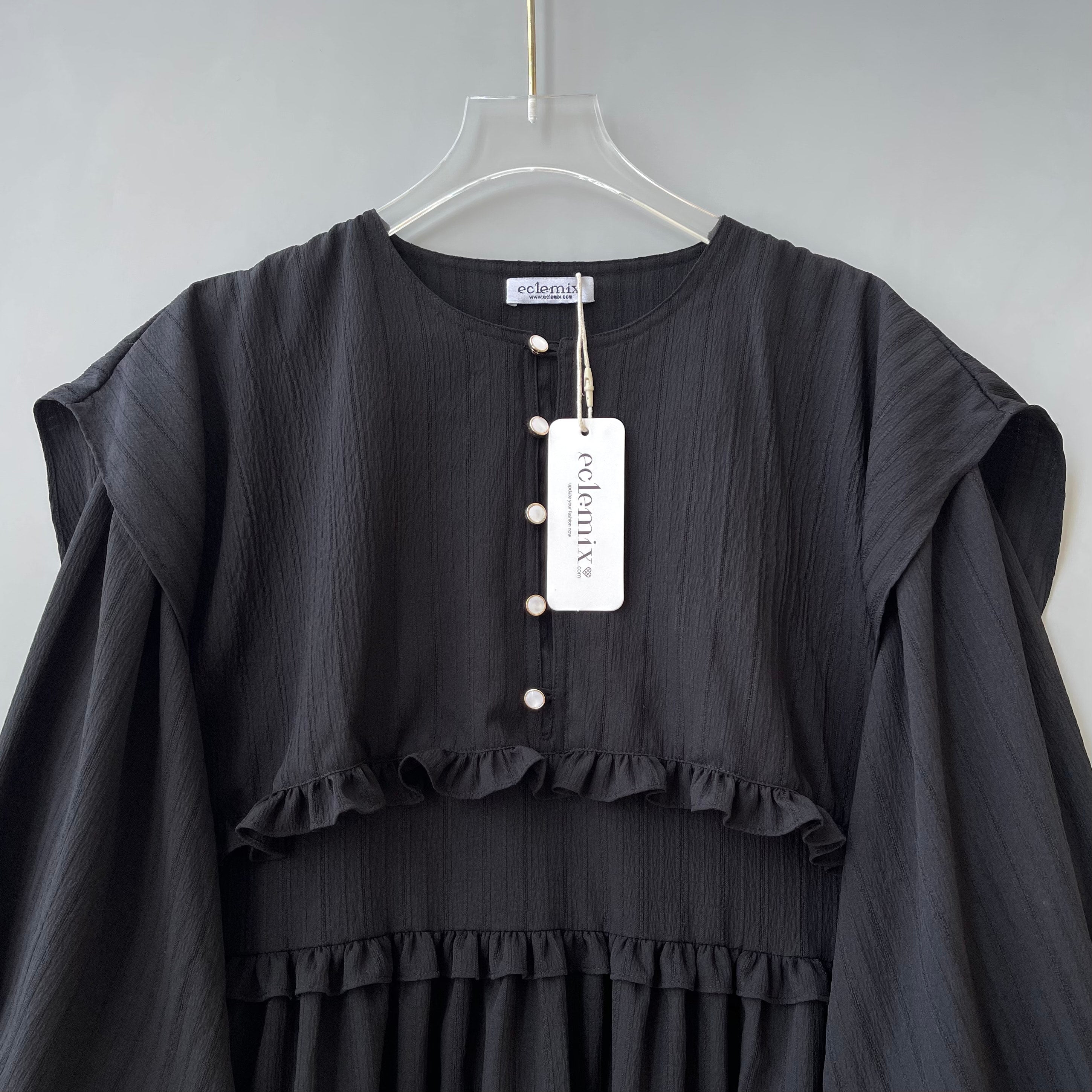 Eclemix Top Rura | Atasan Wanita Blouse Layer Lengan Balon