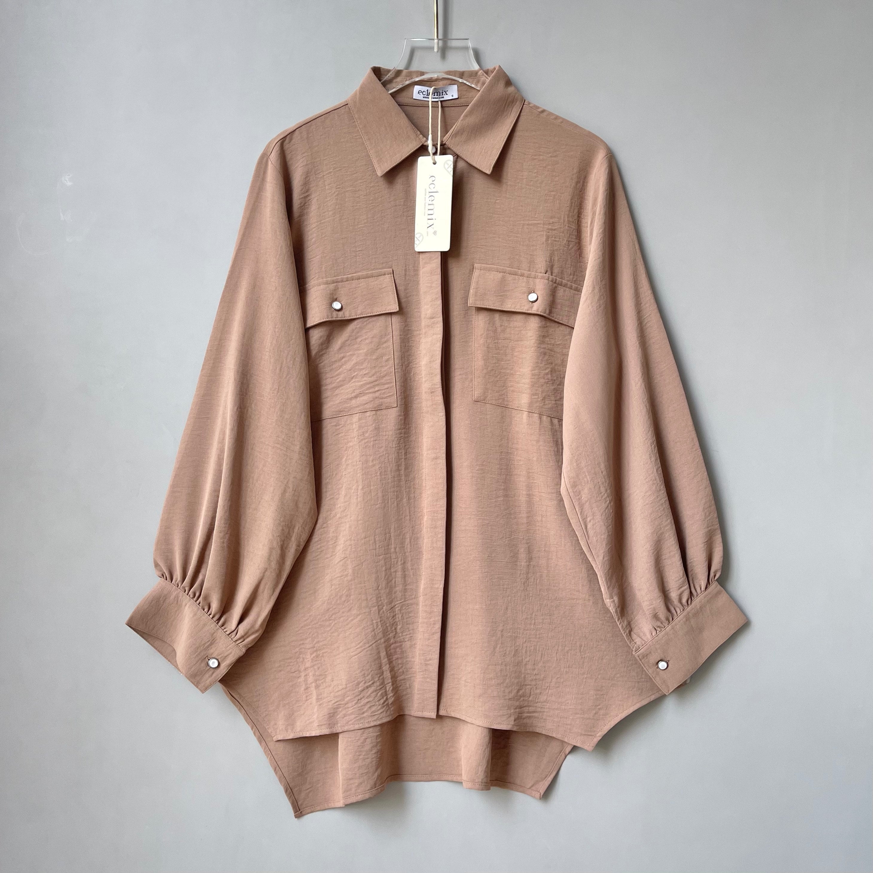 Eclemix Top Niki |Atasan Kemeja Wanita Daily Basic Polos