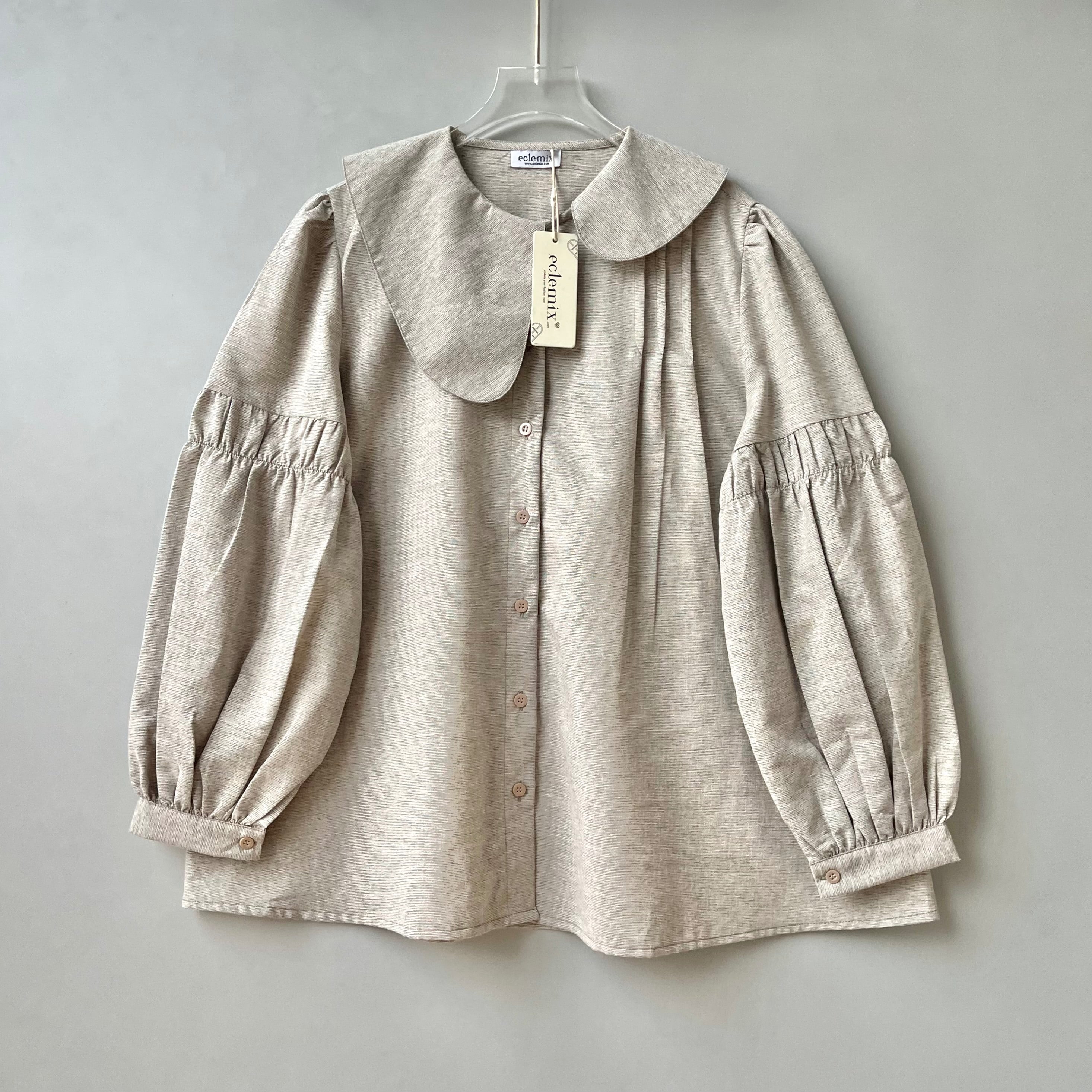 Eclemix Top Naomi | Atasan Wanita Blouse Polos Kerah Peterpan