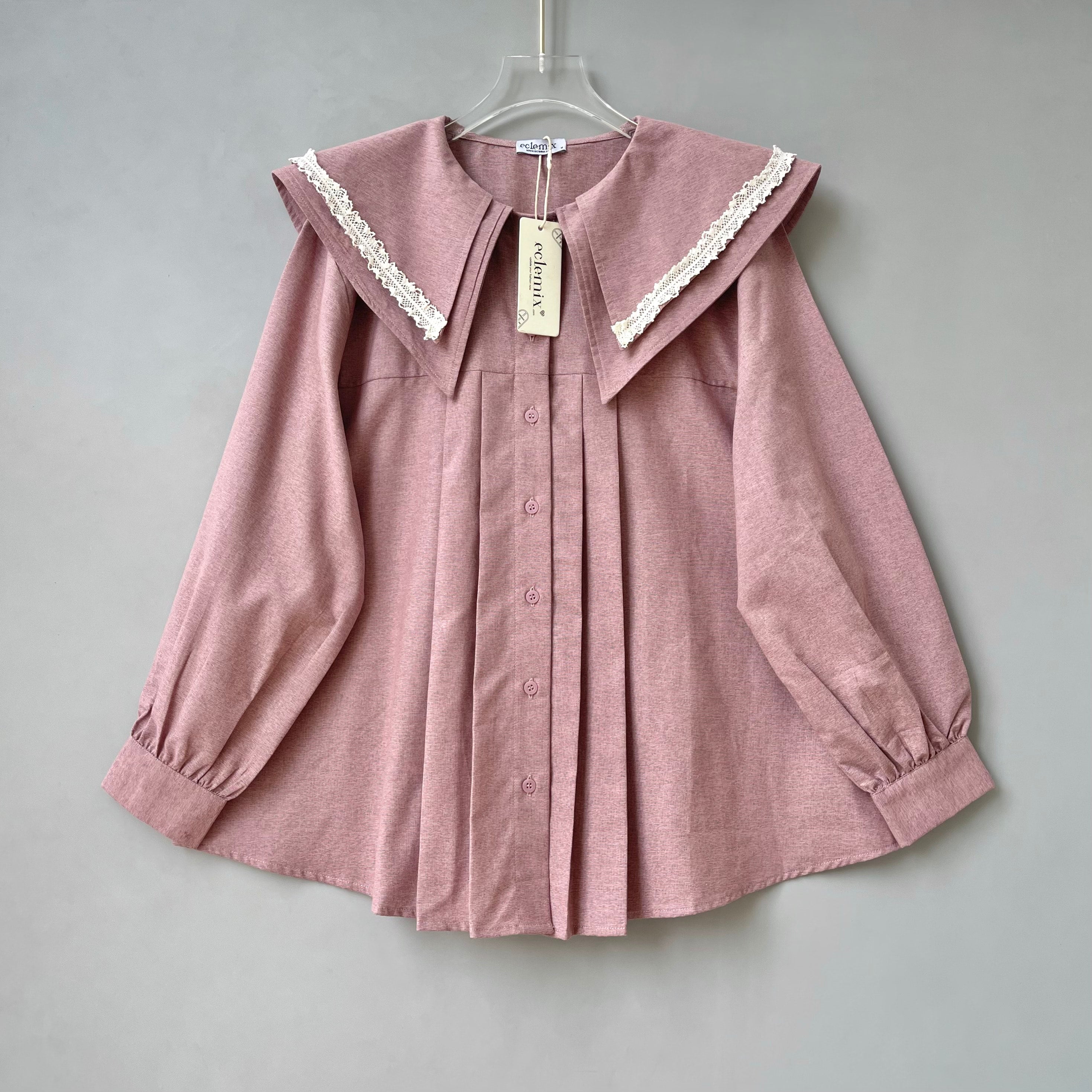 Eclemix Top Bocha | Atasan Wanita Blouse Ruffle Kerah Tumpuk