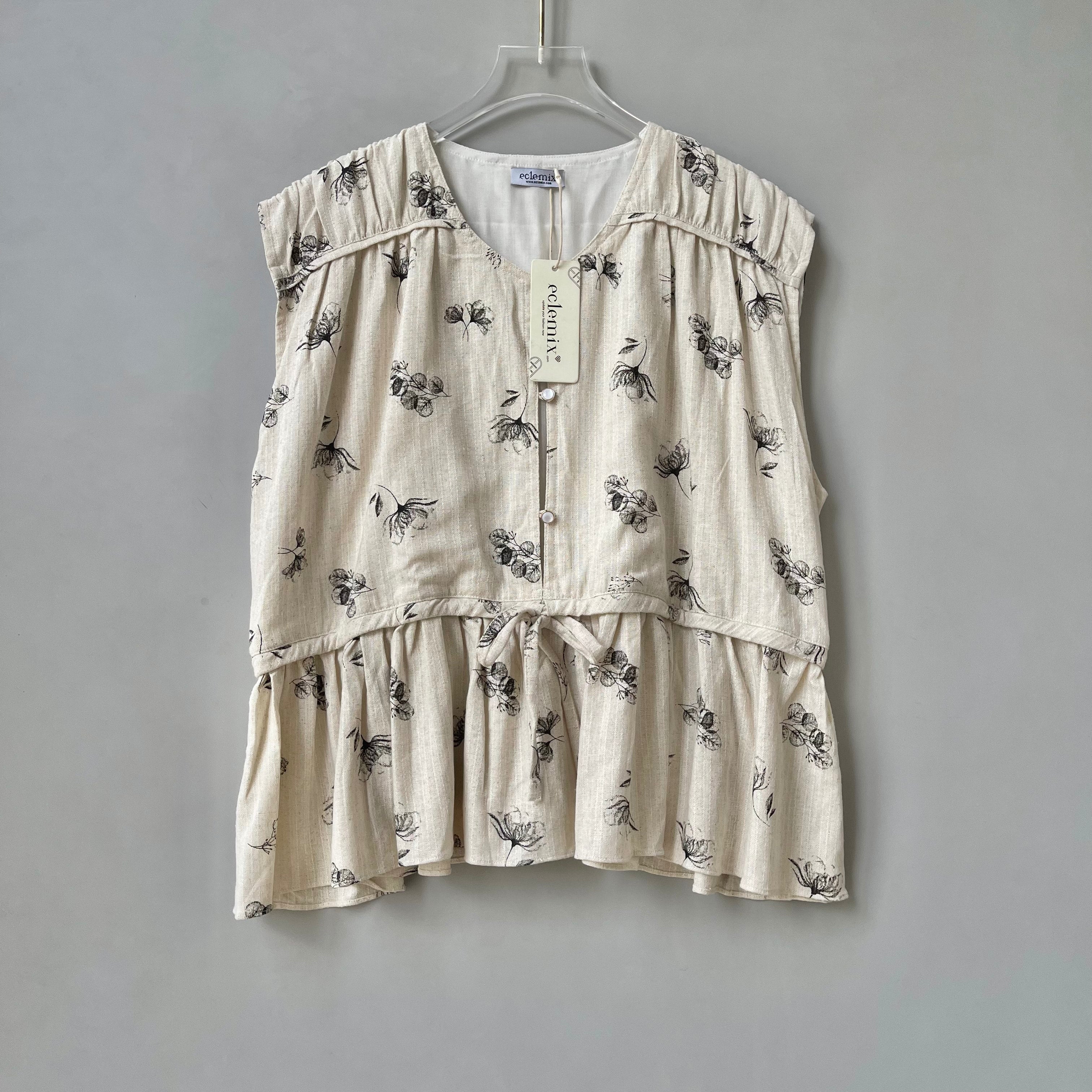 Image of Eclemix Outer Terata | Vest Serut Motif Flower | Outer Tanpa Lengan