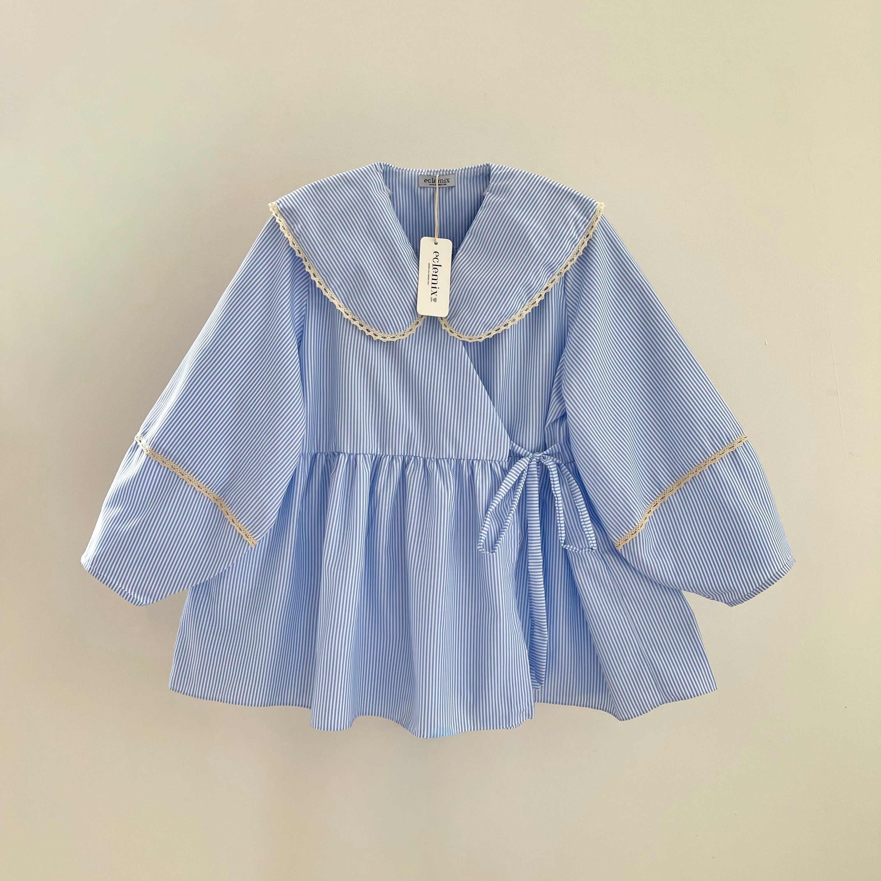 Image of Eclemix Top Ryusa | Atasan Wanita Blouse Kimono Motif Stripe