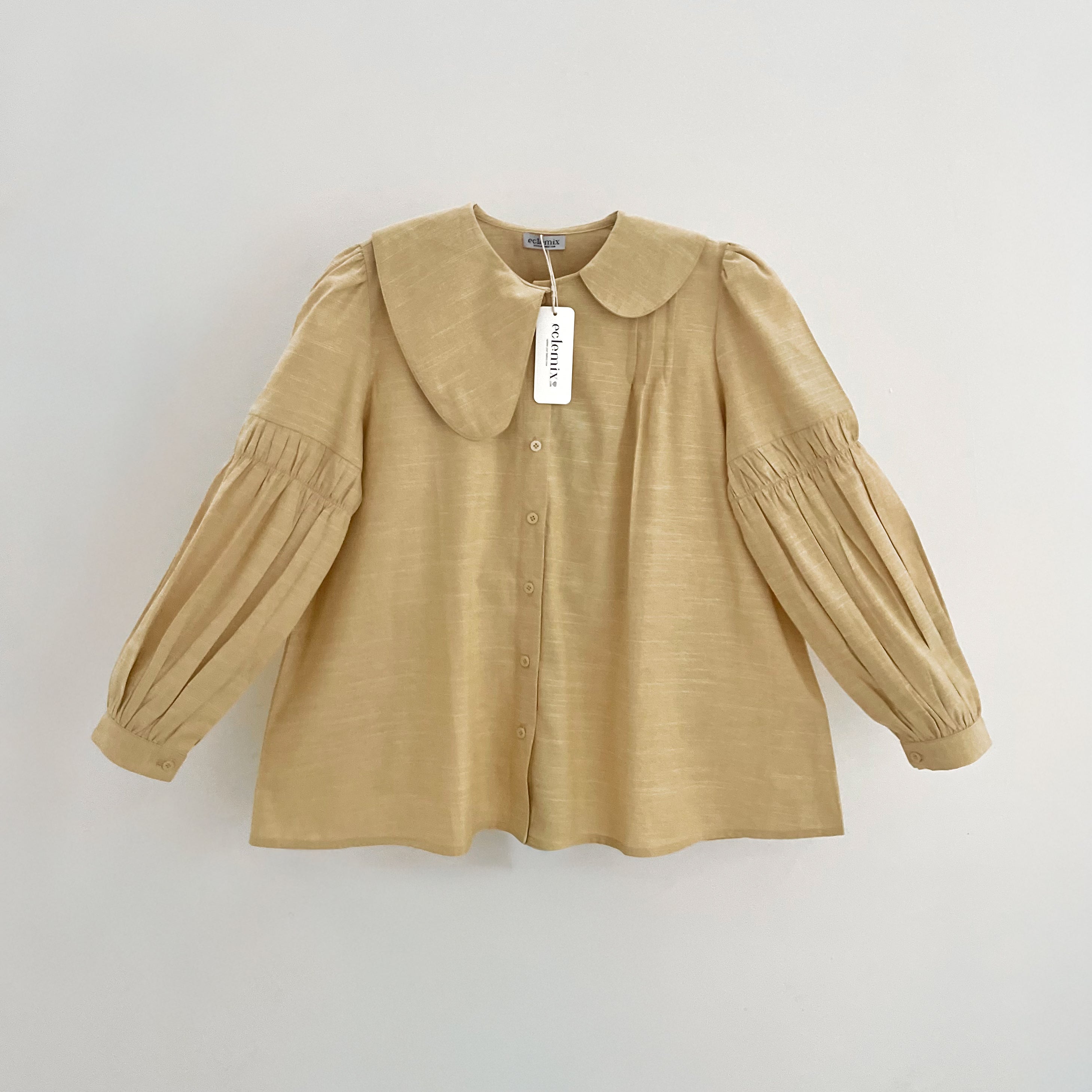 Image of Eclemix Top Naomi | Atasan Wanita Blouse Polos Kerah Peterpan