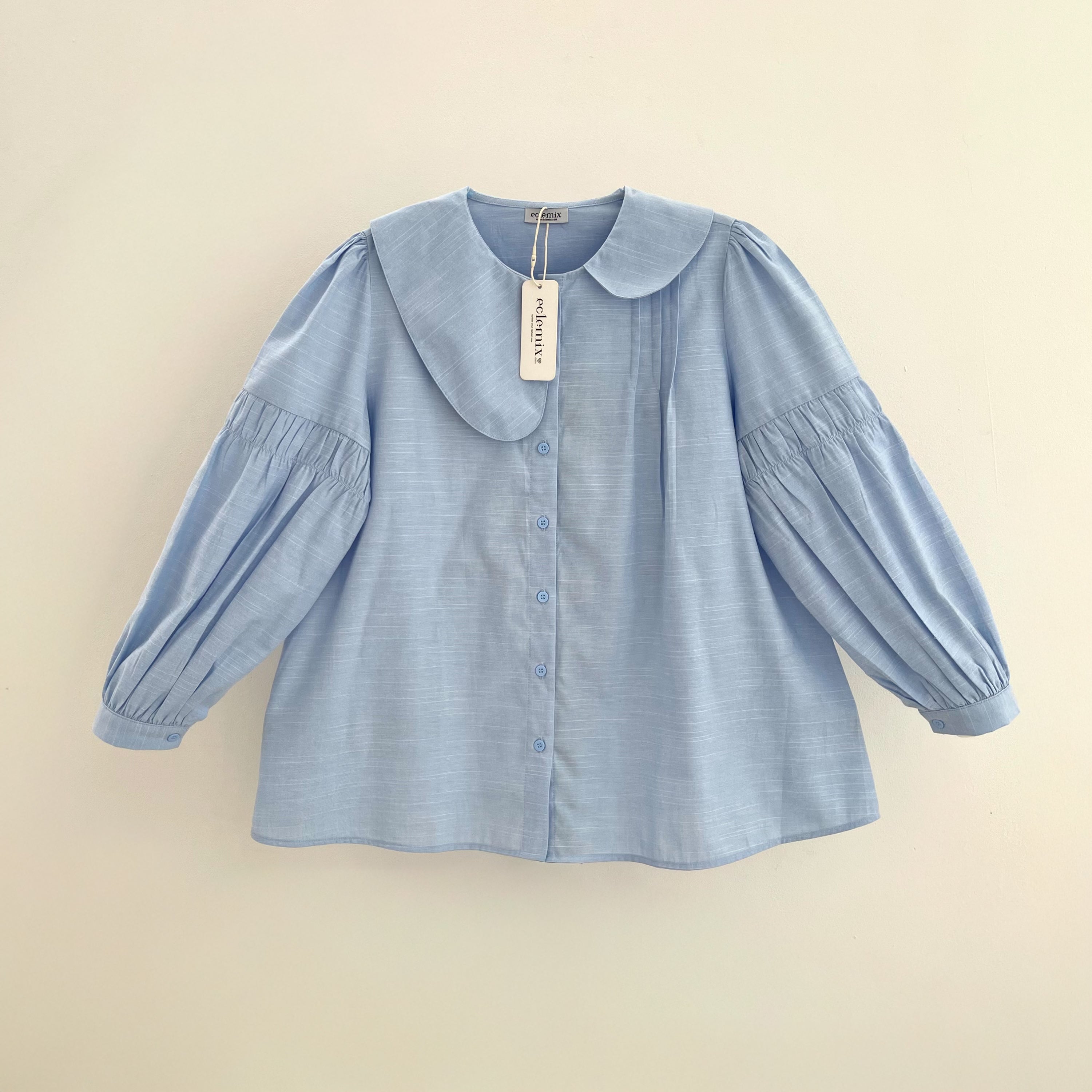 Image of Eclemix Top Naomi | Atasan Wanita Blouse Polos Kerah Peterpan