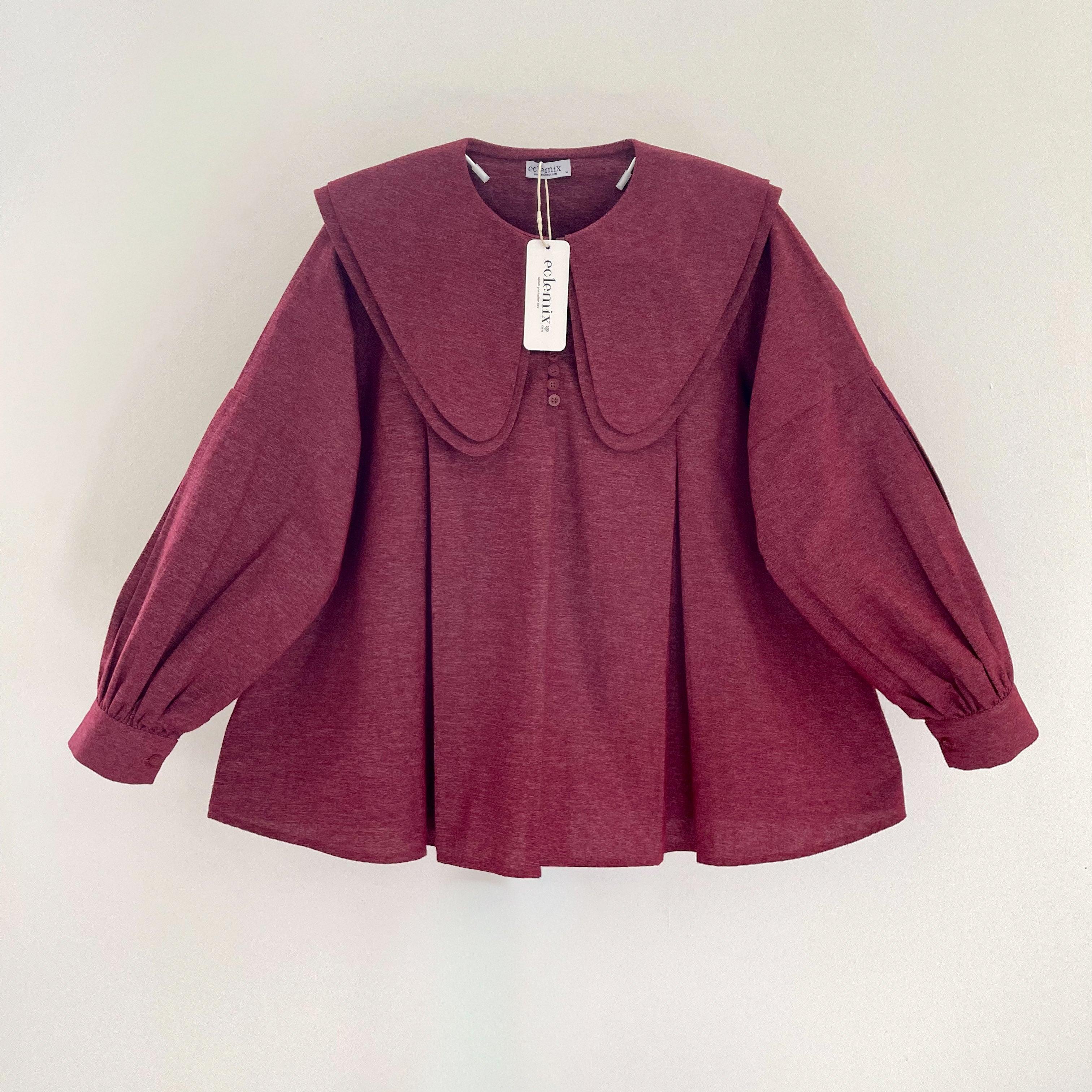 Image of Eclemix Top Numa | Atasan Wanita Blouse Kerah Tumpuk