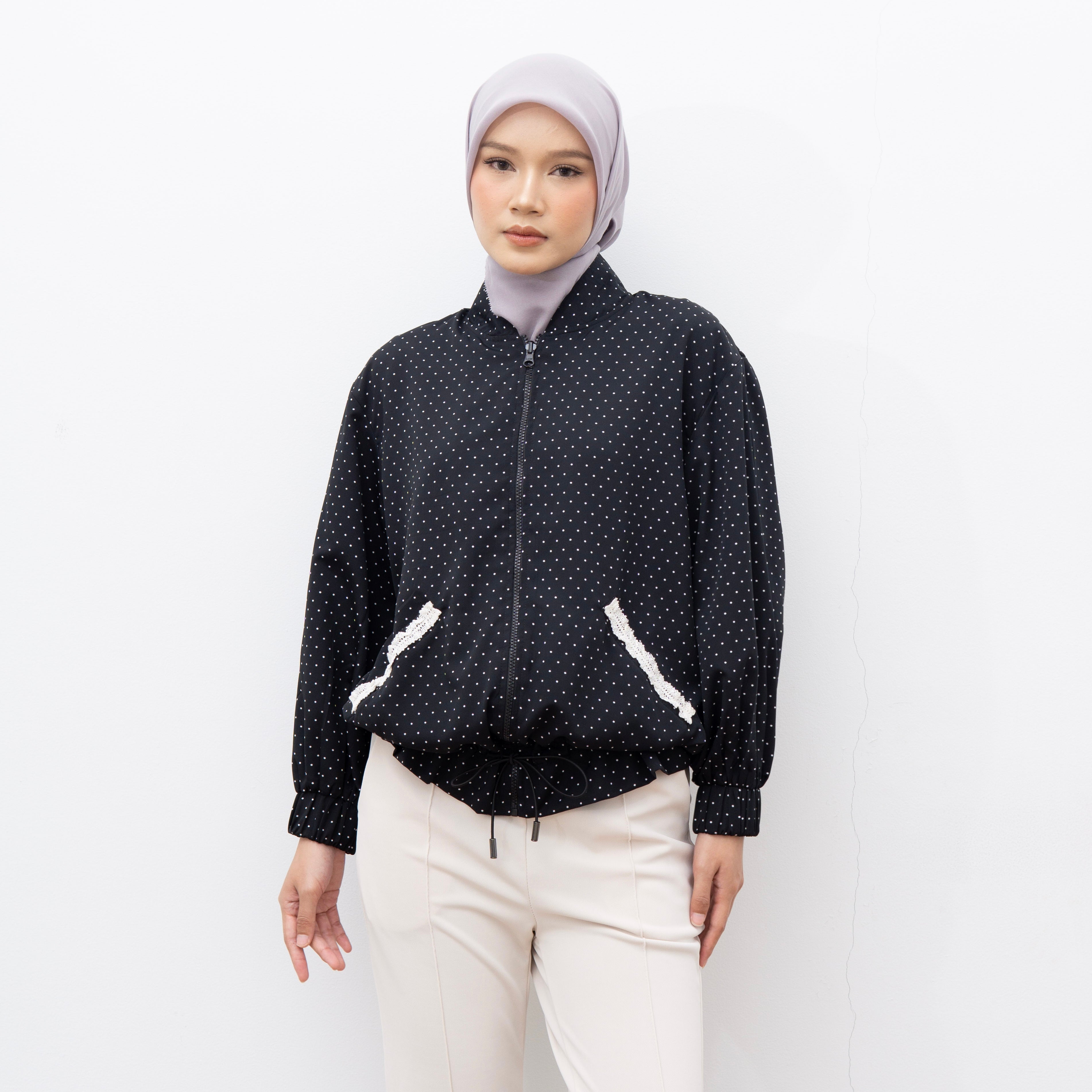 Image of Eclemix Jacket Noira |Jaket Wanita Motif Polkadot