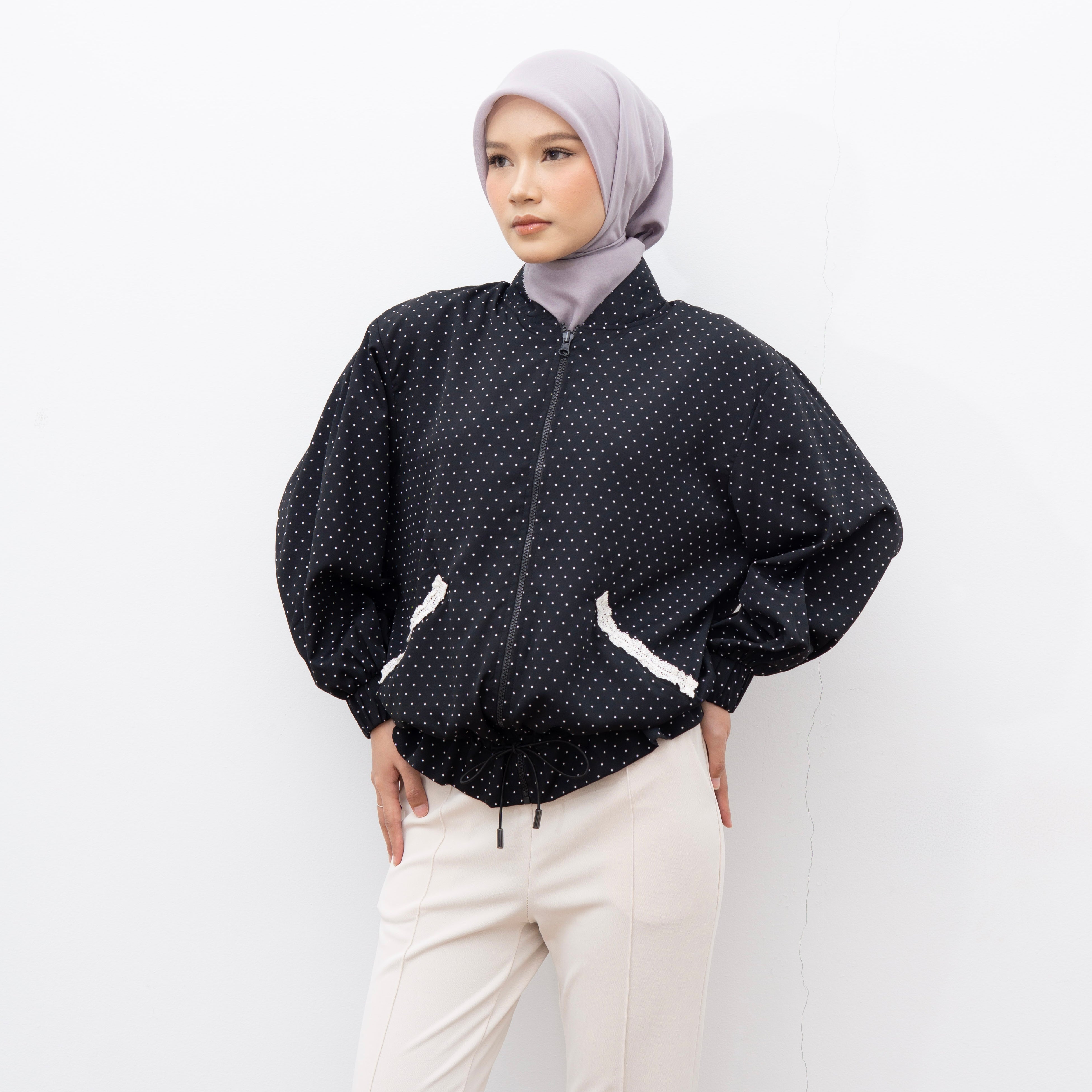 Image of Eclemix Jacket Noira |Jaket Wanita Motif Polkadot