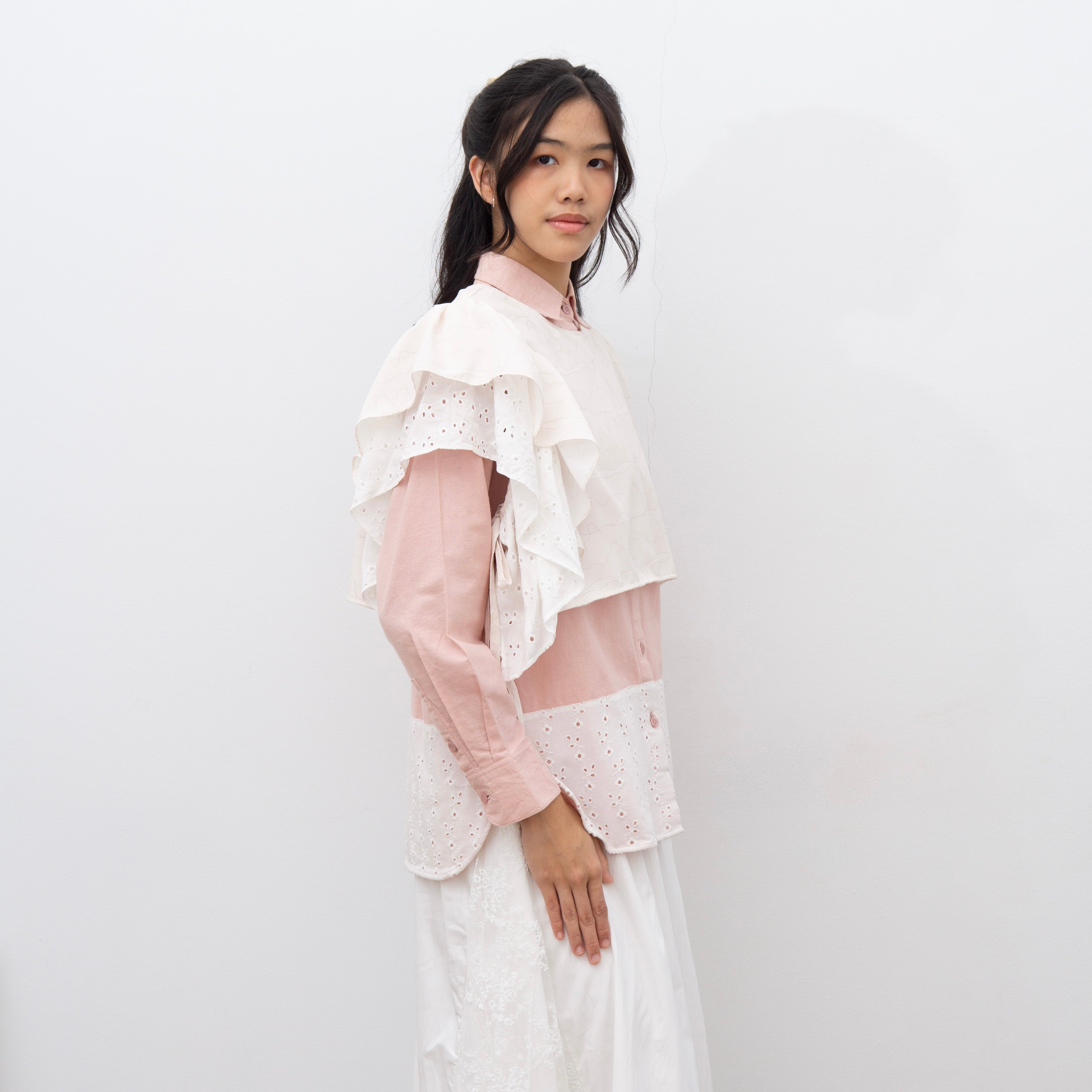 Image of Eclemix Outer Latte | Vest Wanita Ruffle Tanpa Lengan