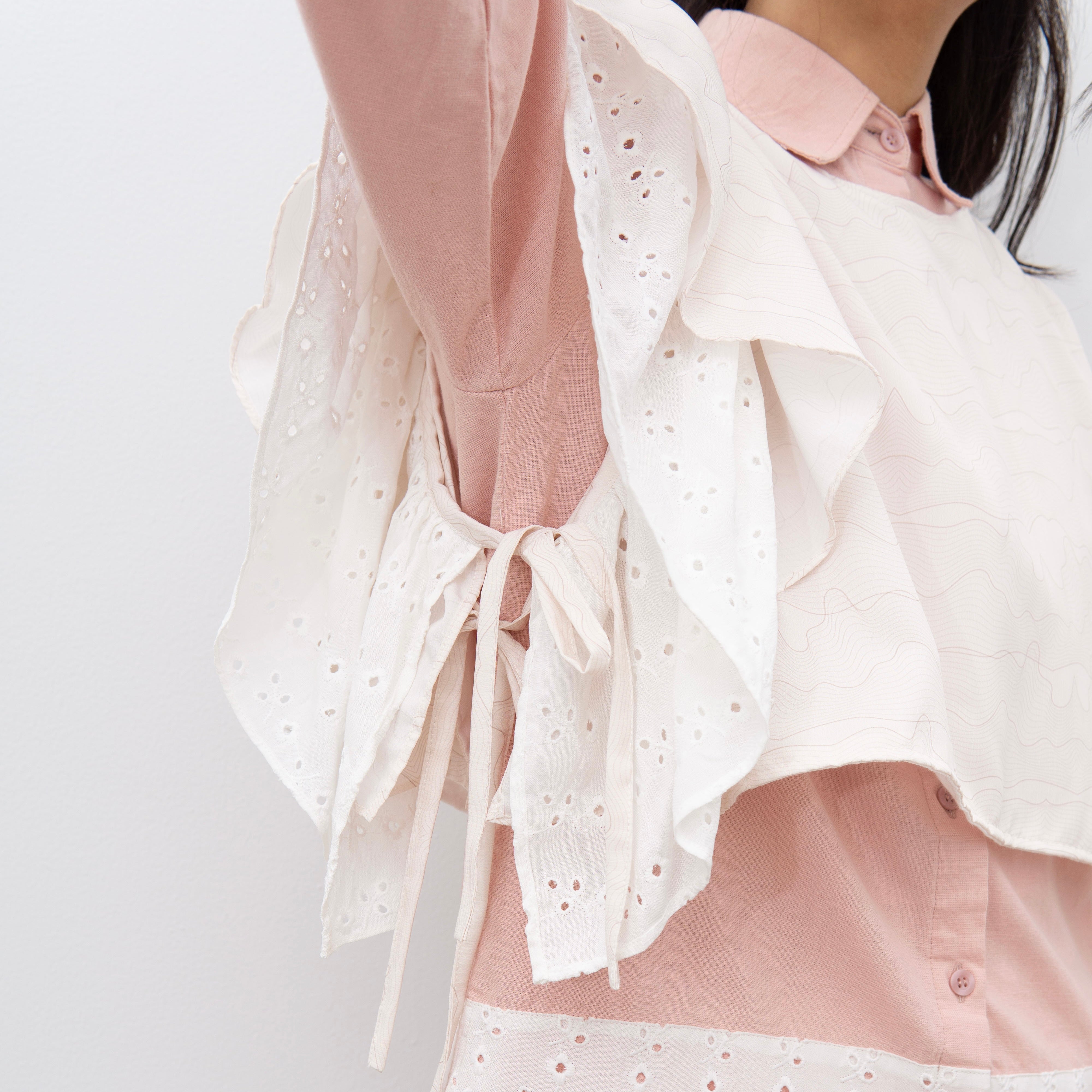 Eclemix Outer Latte | Vest Wanita Ruffle Tanpa Lengan