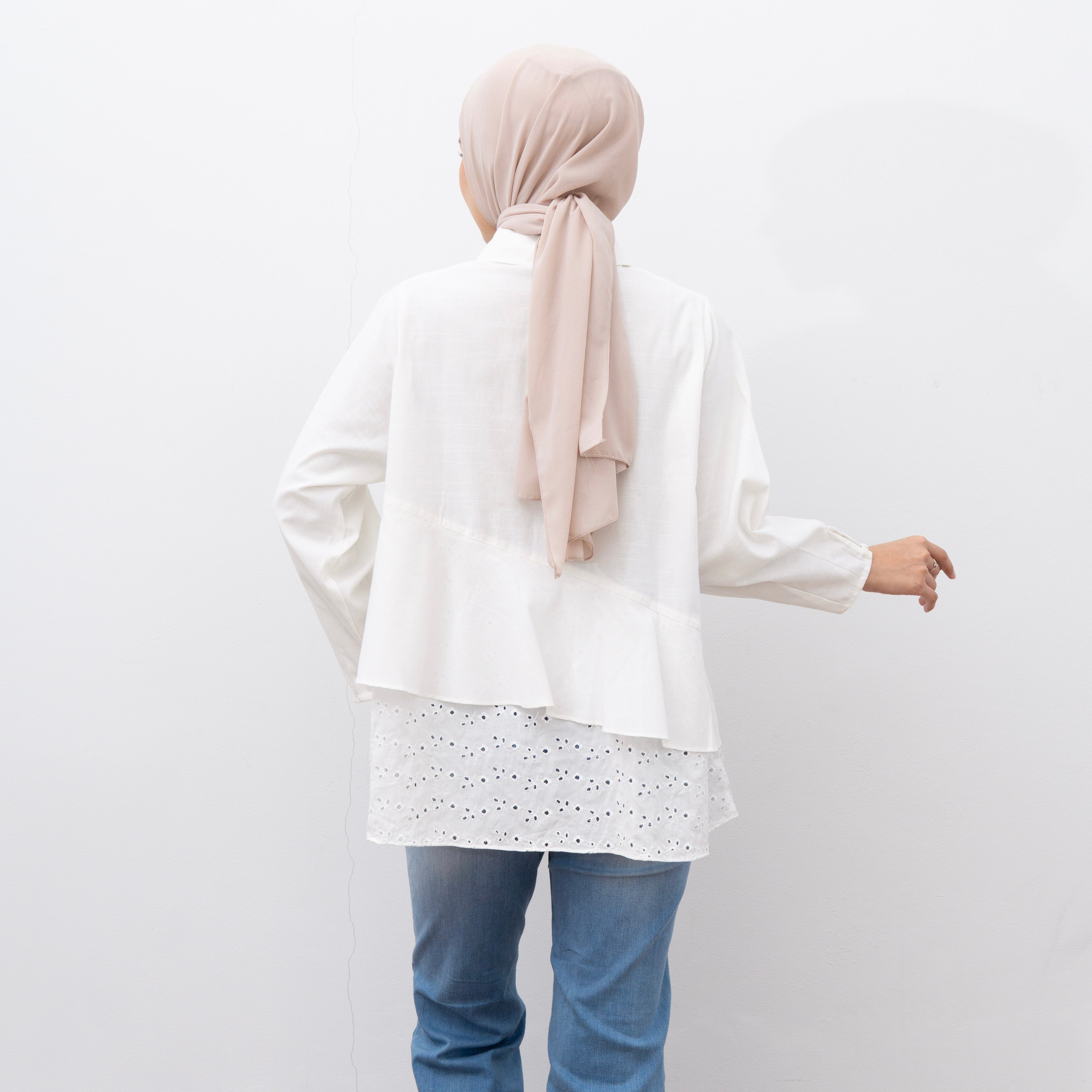 Image of Eclemix Top Rosta | Atasan Blouse Wanita Layer Asimetris Borderie Korean Style