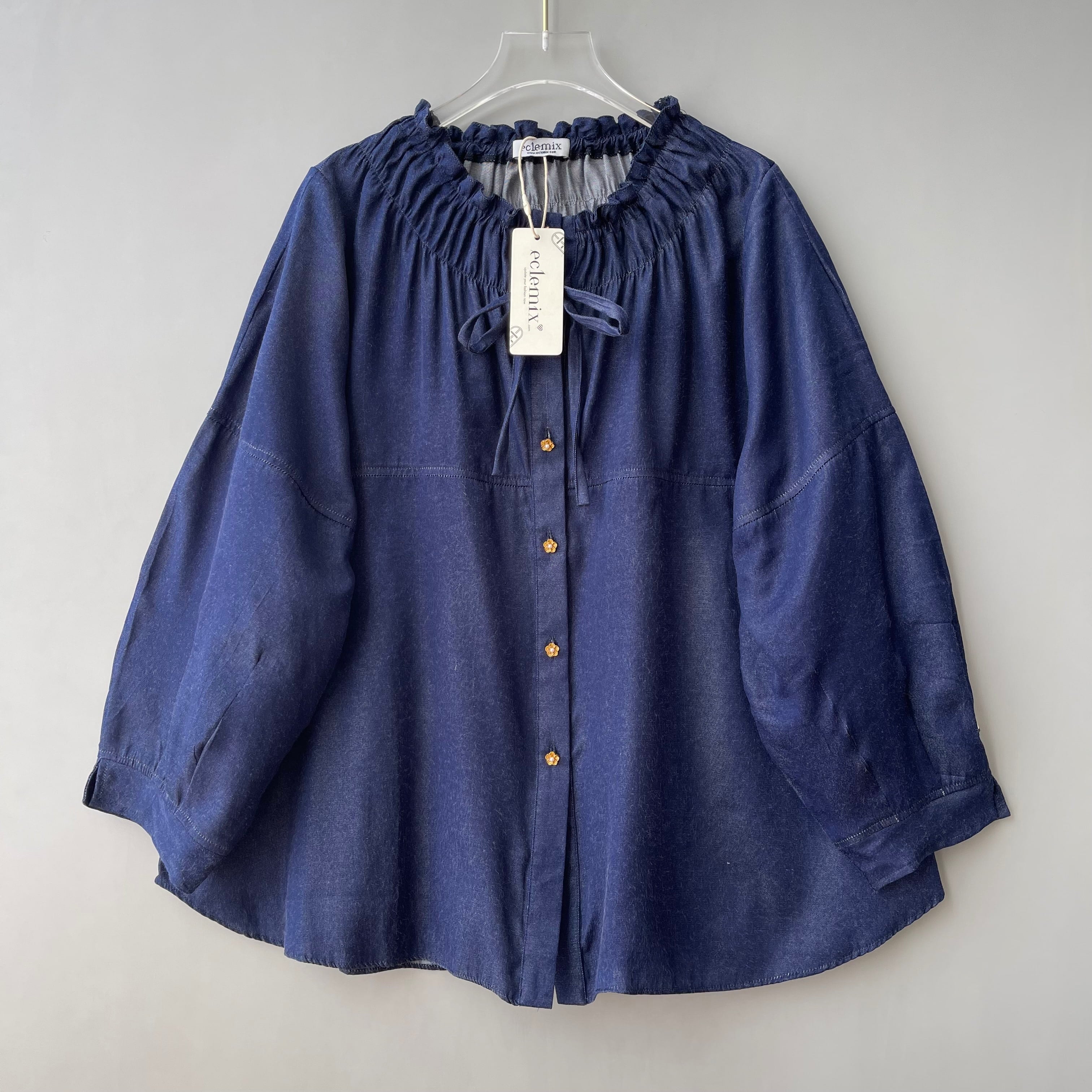 Eclemix Top Unwind | Atasan Wanita Blouse Polos Ruffle Tali