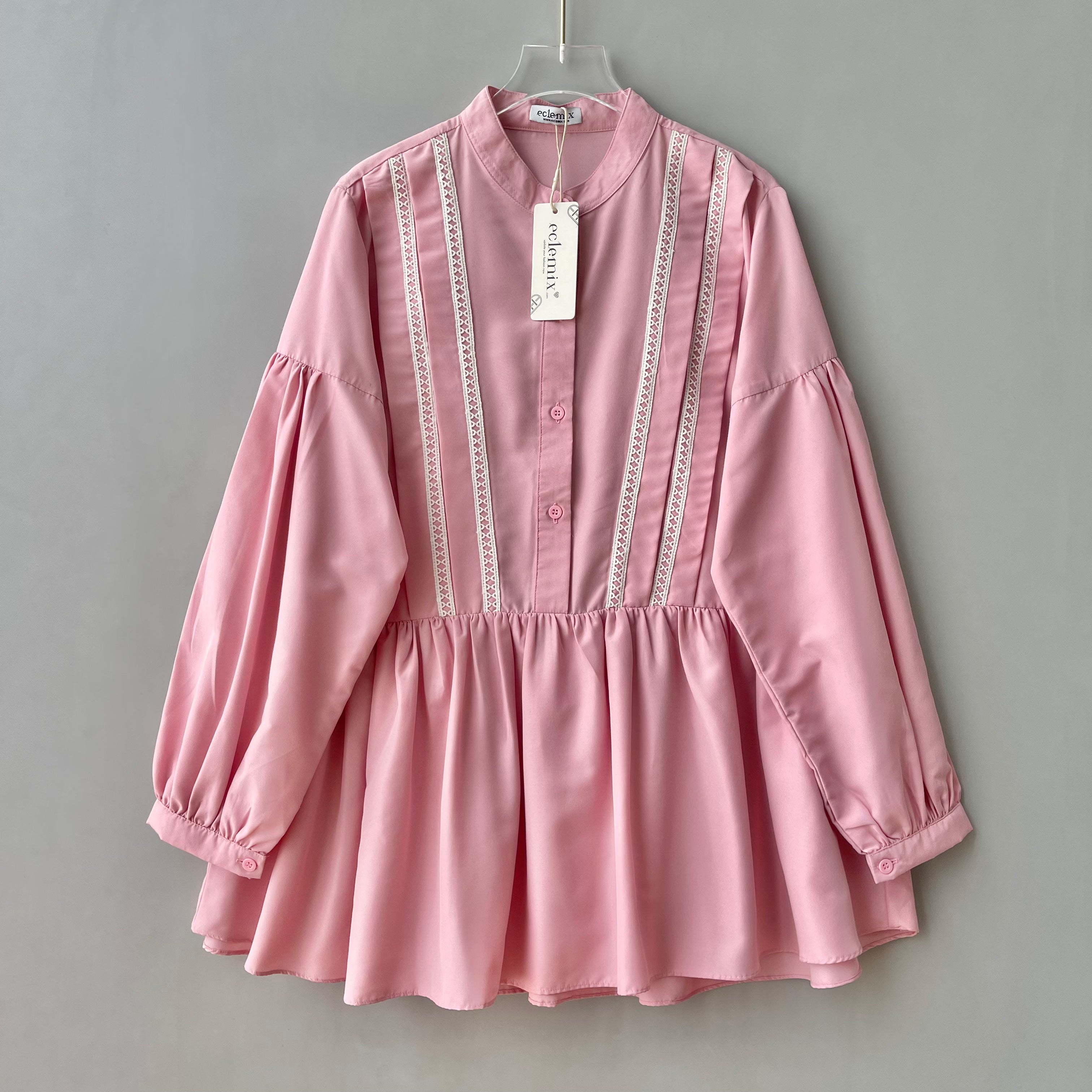 Eclemix Top Lumna | Atasan Wanita Blouse Polos Renda Daily