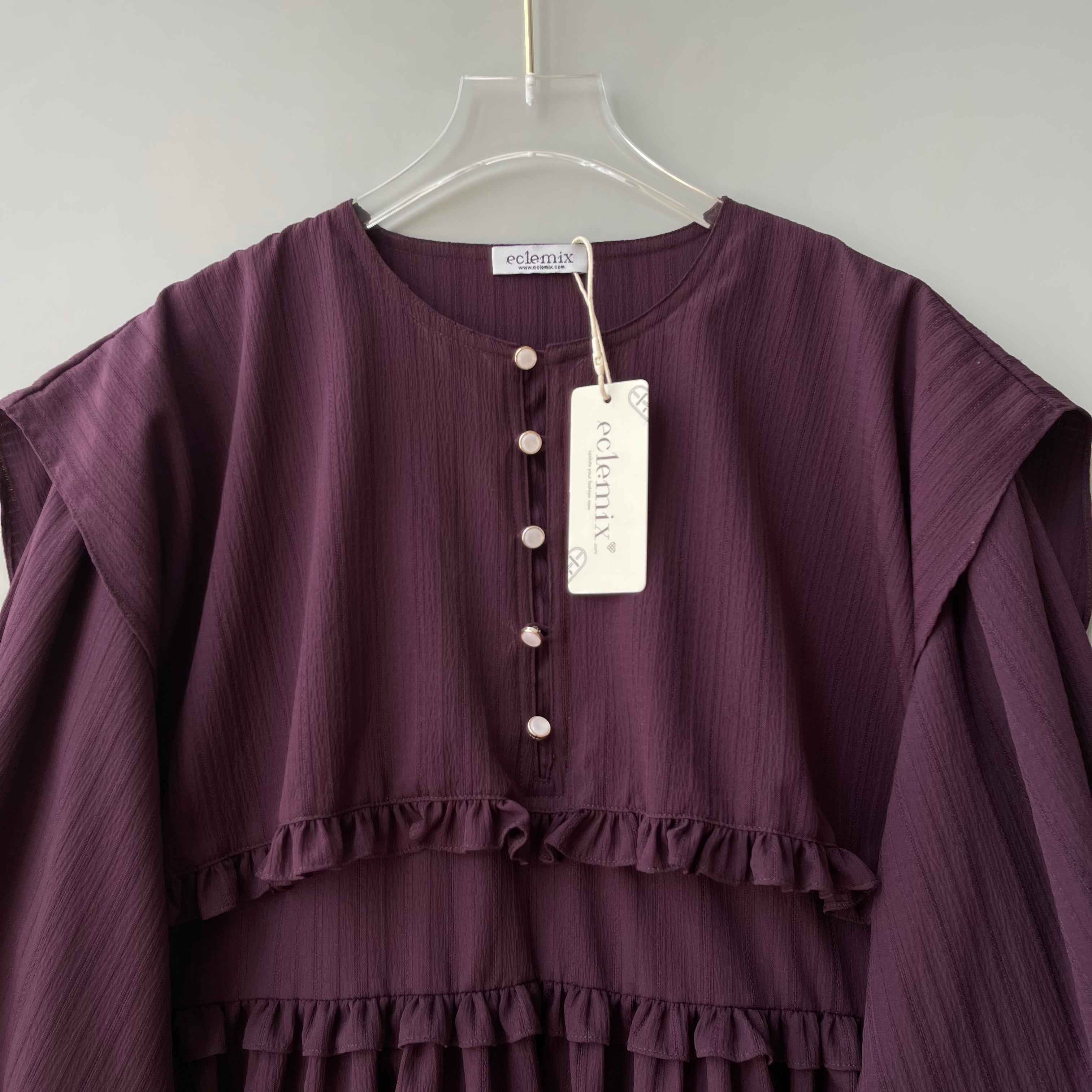 Eclemix Top Rura | Atasan Wanita Blouse Layer Lengan Balon