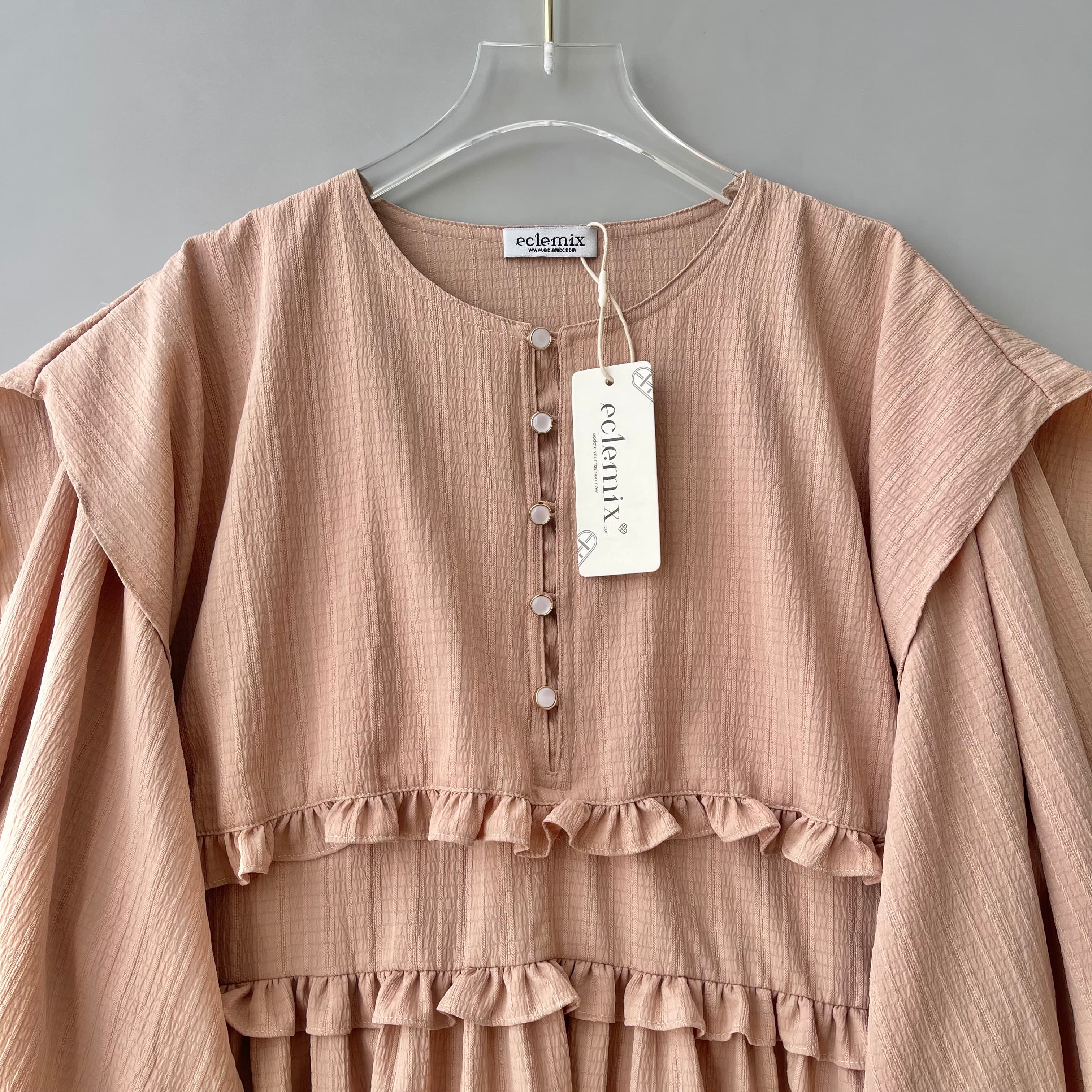 Eclemix Top Rura | Atasan Wanita Blouse Layer Lengan Balon