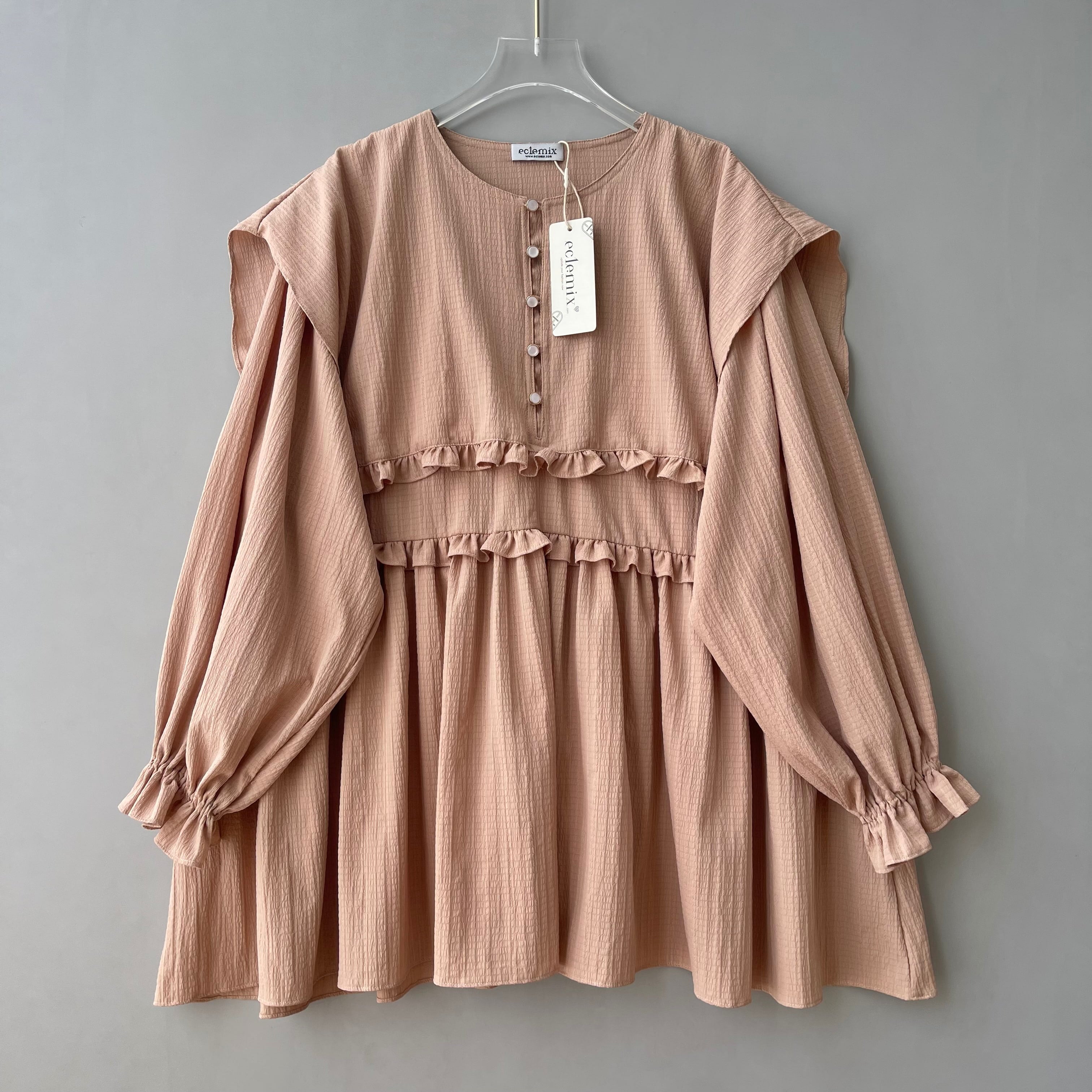 Eclemix Top Rura | Atasan Wanita Blouse Layer Lengan Balon