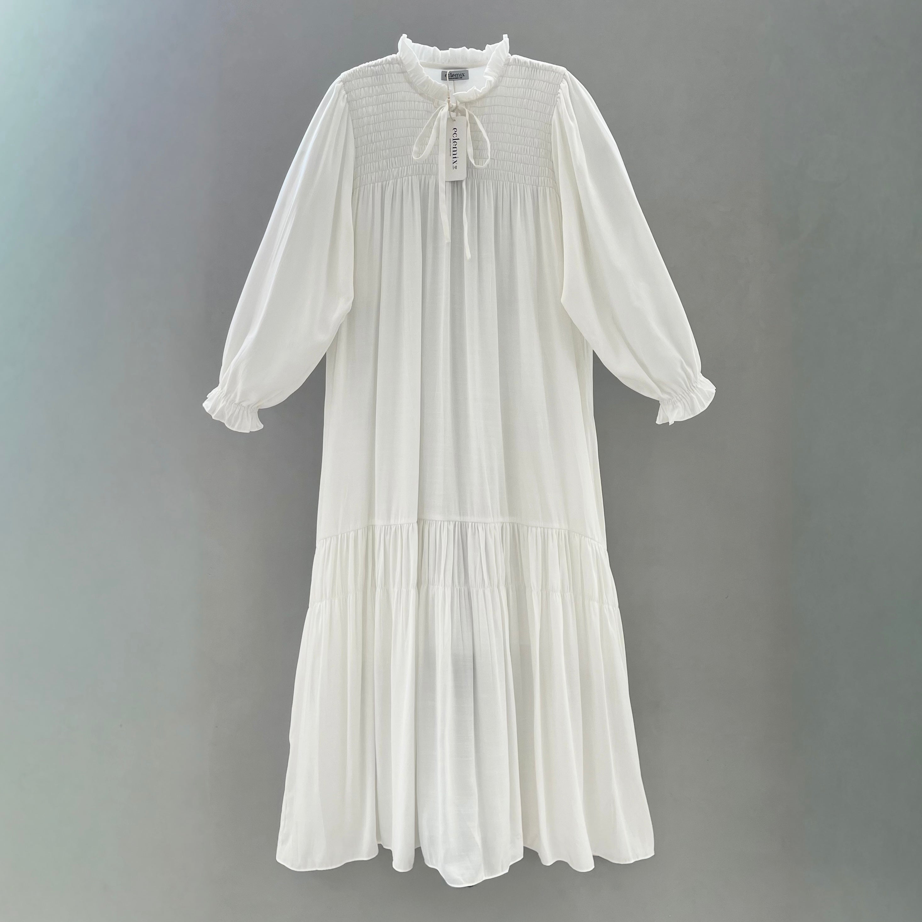 Image of Eclemix Dress Alana | Gamis Wanita Polos Kerah Tali