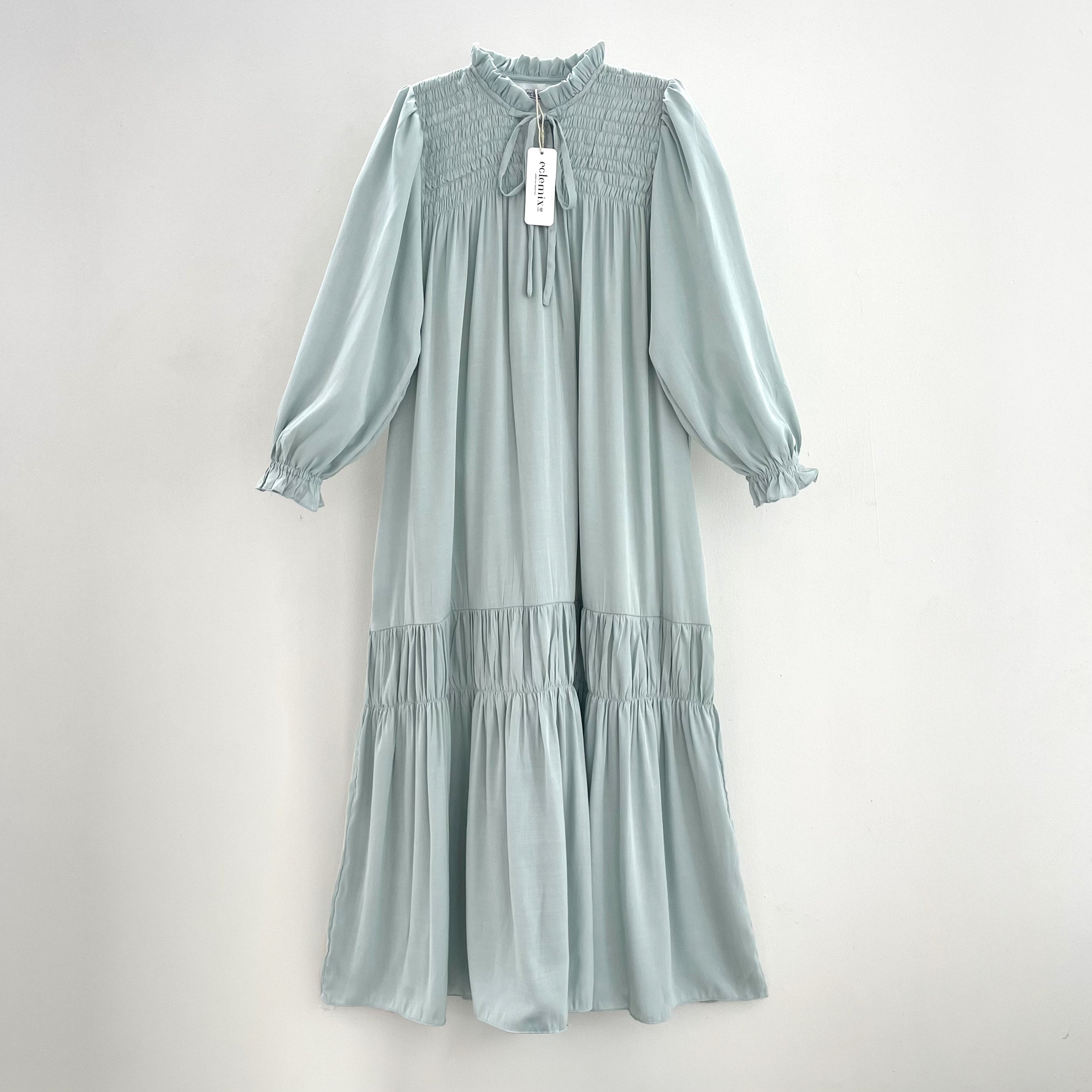 Image of Eclemix Dress Alana | Gamis Wanita Polos Kerah Tali