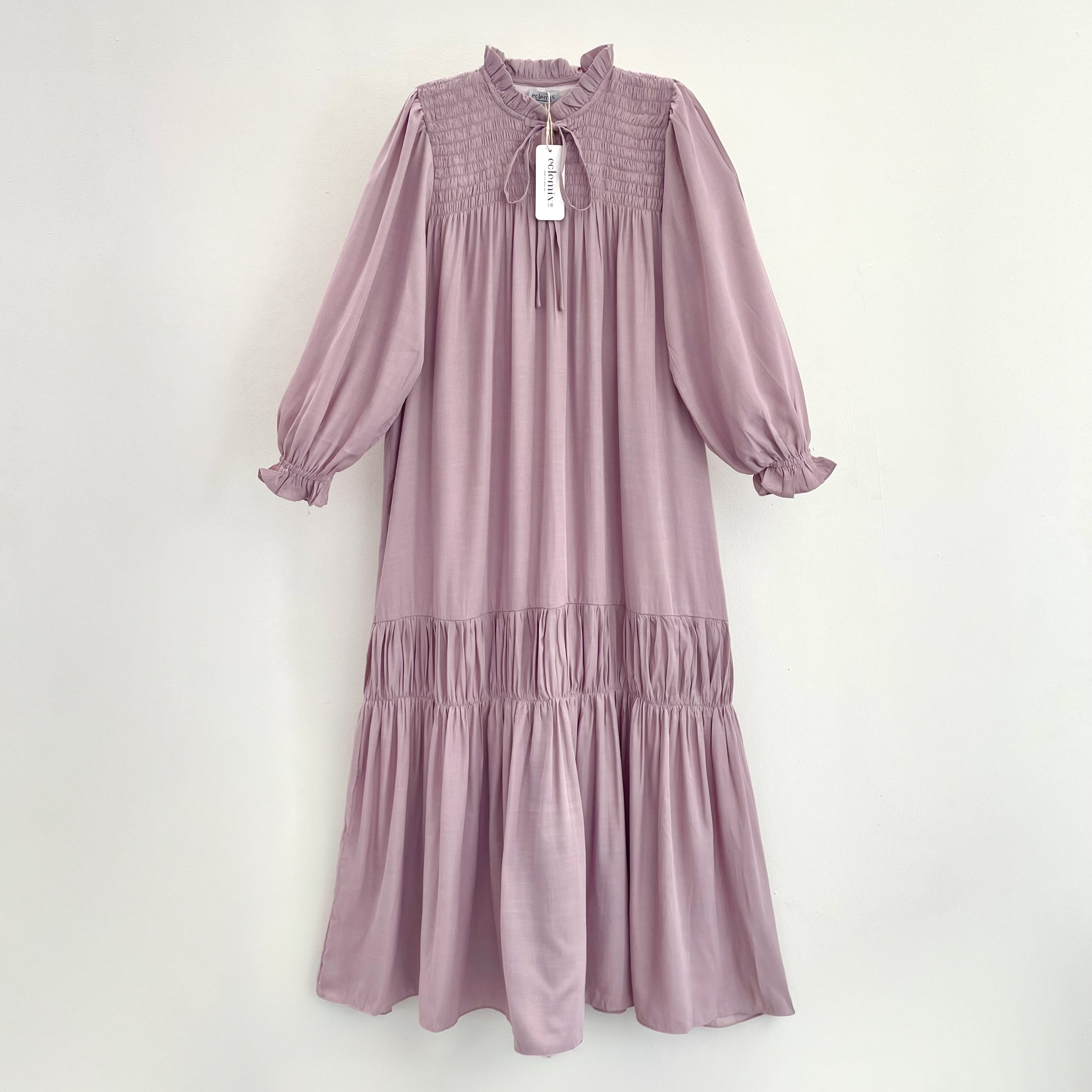 Image of Eclemix Dress Alana | Gamis Wanita Polos Kerah Tali