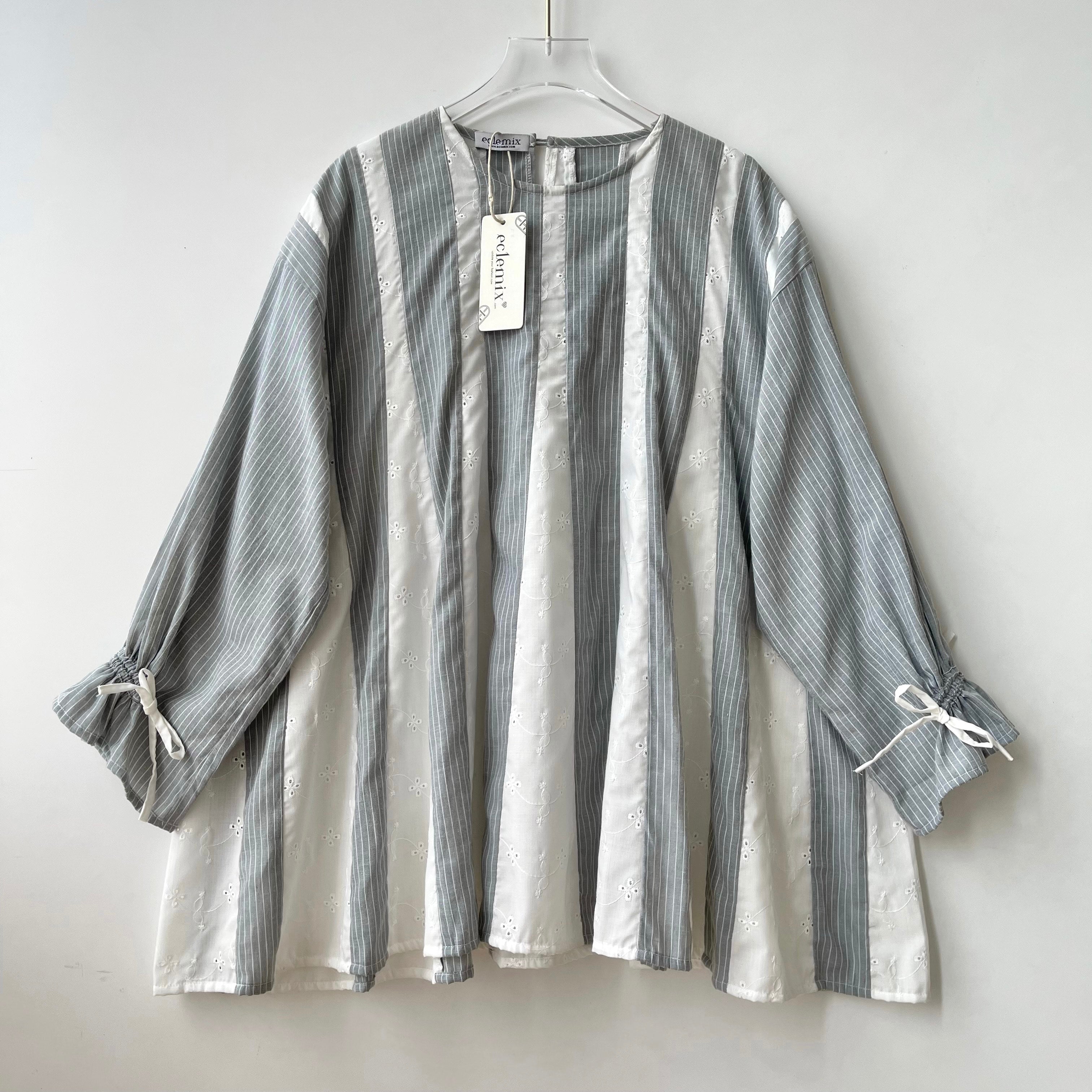 Eclemix Top Sorela | Cotton Striped Blouses | Atasan Wanita A-Line
