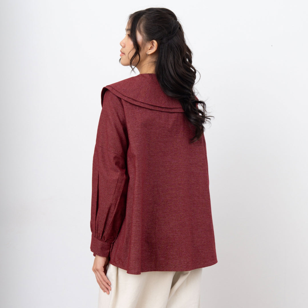 Image of Eclemix Top Numa | Atasan Wanita Blouse Kerah Tumpuk